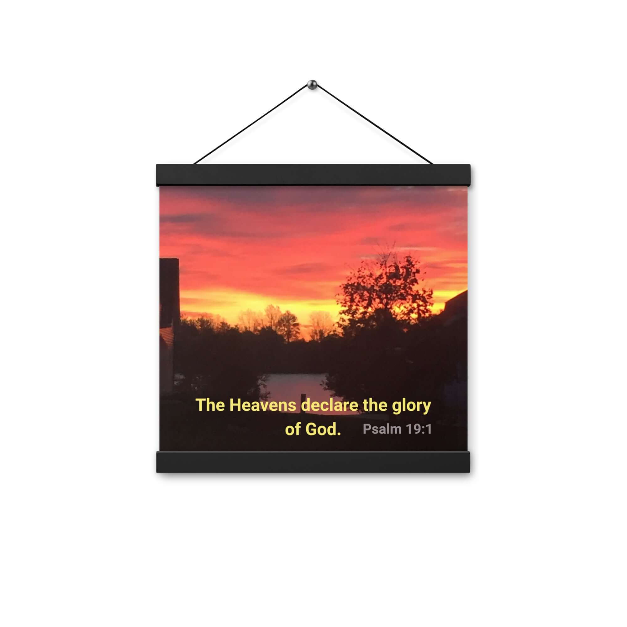 Psalm 19:1 Bible Verse, Sunset Glory Enhanced Matte Paper Poster With Hanger Wall Art