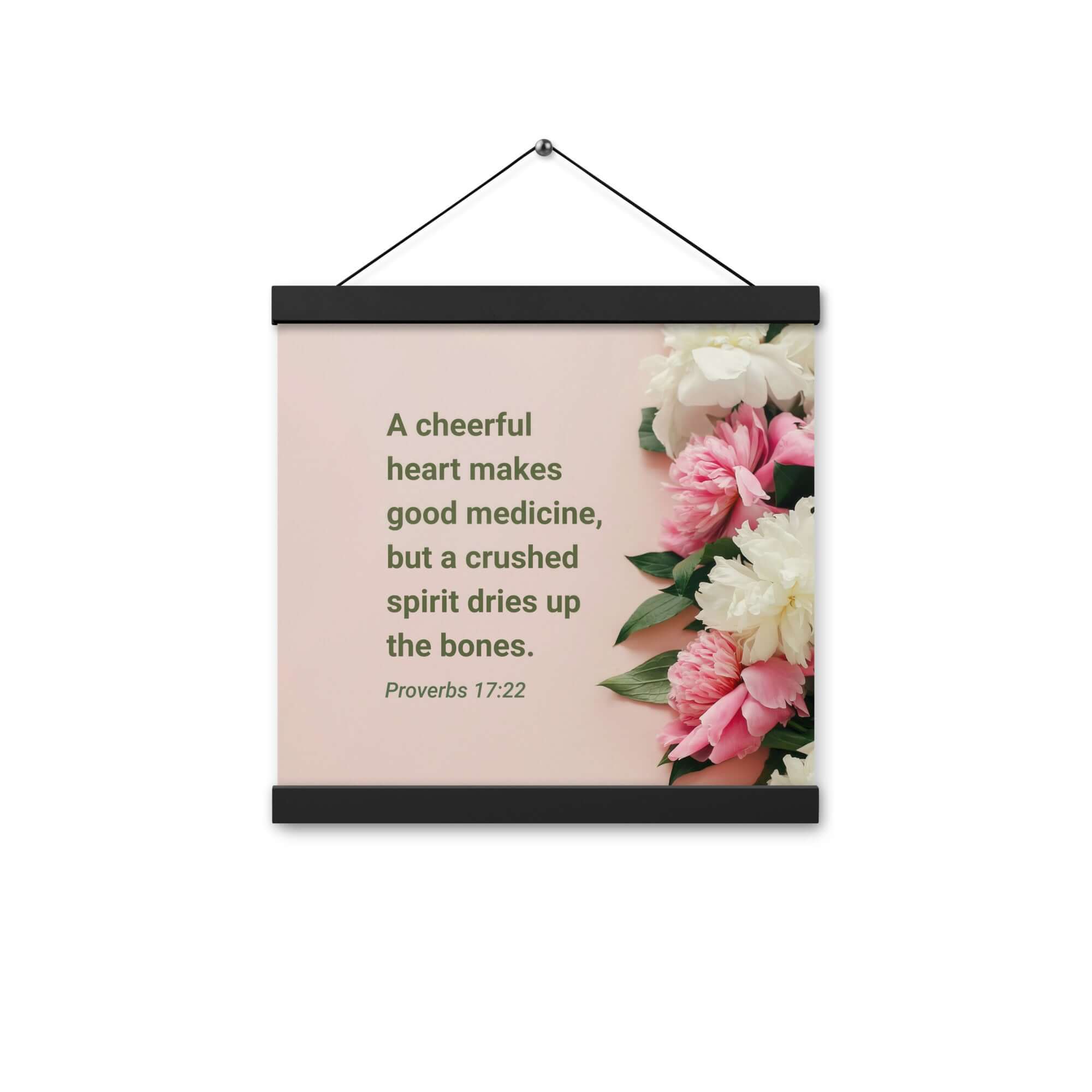 Proverbs 17:22 Bible Verse, good medicine Enhanced Matte Paper Poster With Hanger Wall Art