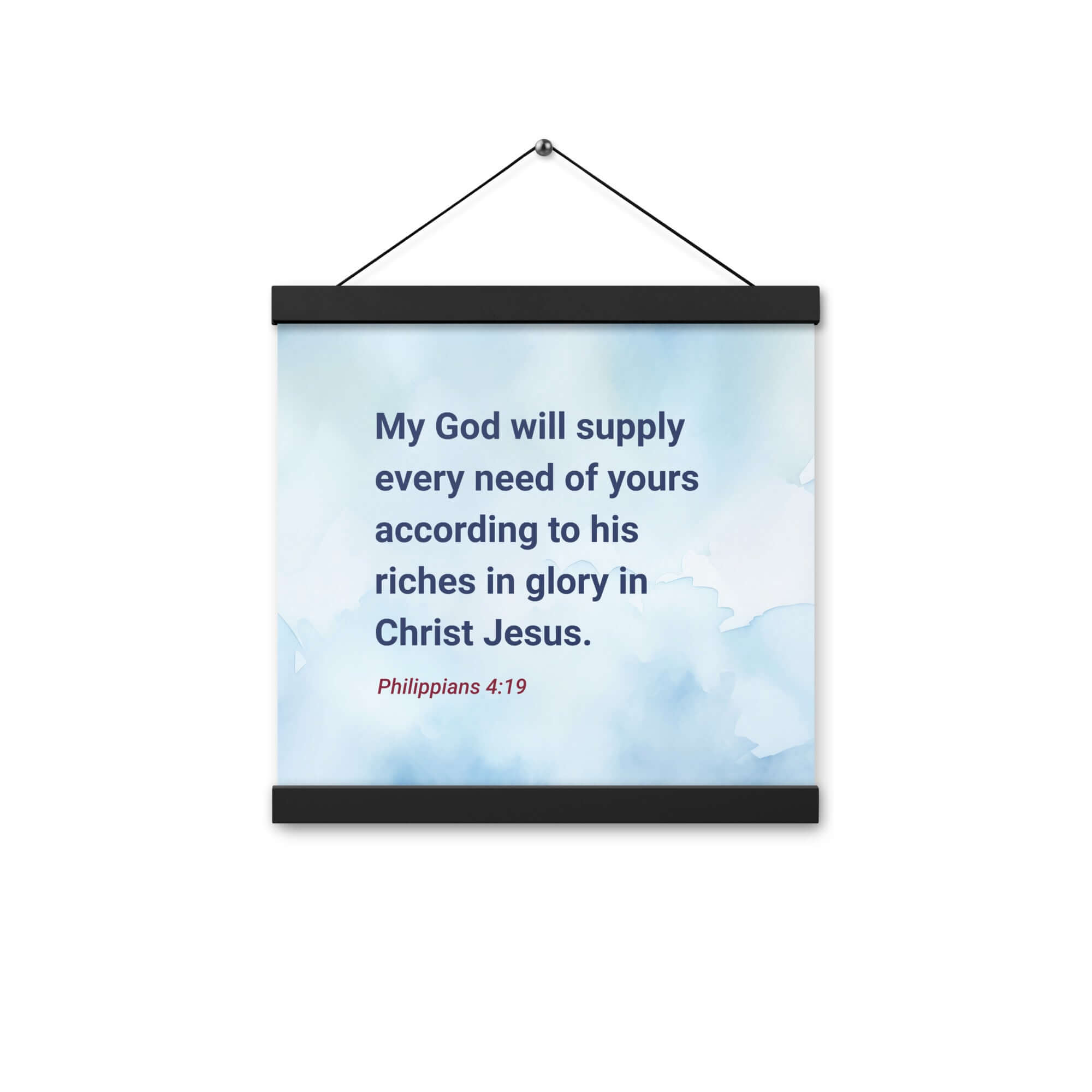 Philippians 4:19 Bible Verse, God will supply Enhanced Matte Paper Poster With Hanger Wall Art