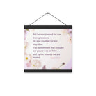 Isaiah 53:5 Bible Verse, by his wounds Enhanced Matte Paper Poster With Hanger Wall Art