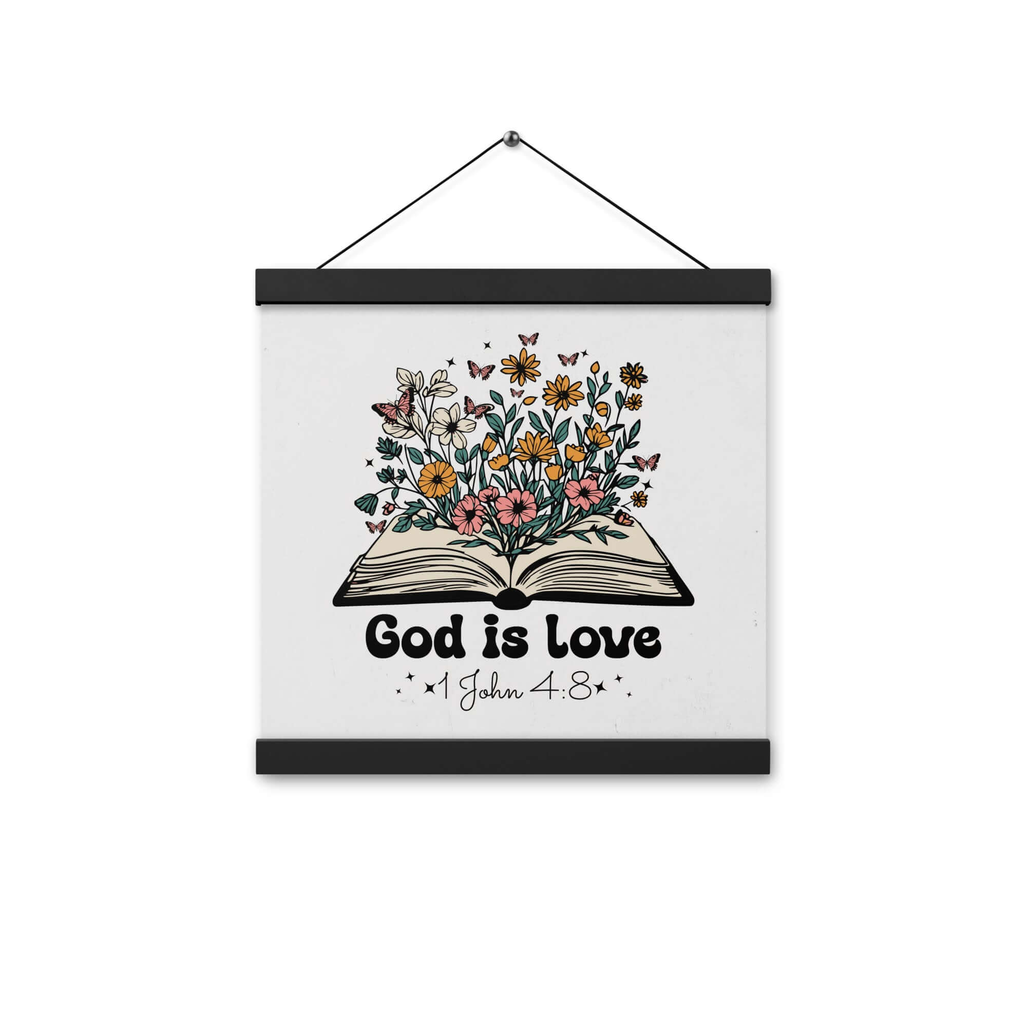 1 John 4:8 Bible Verse, God is Love Enhanced Matte Paper Poster With Hanger Wall Art