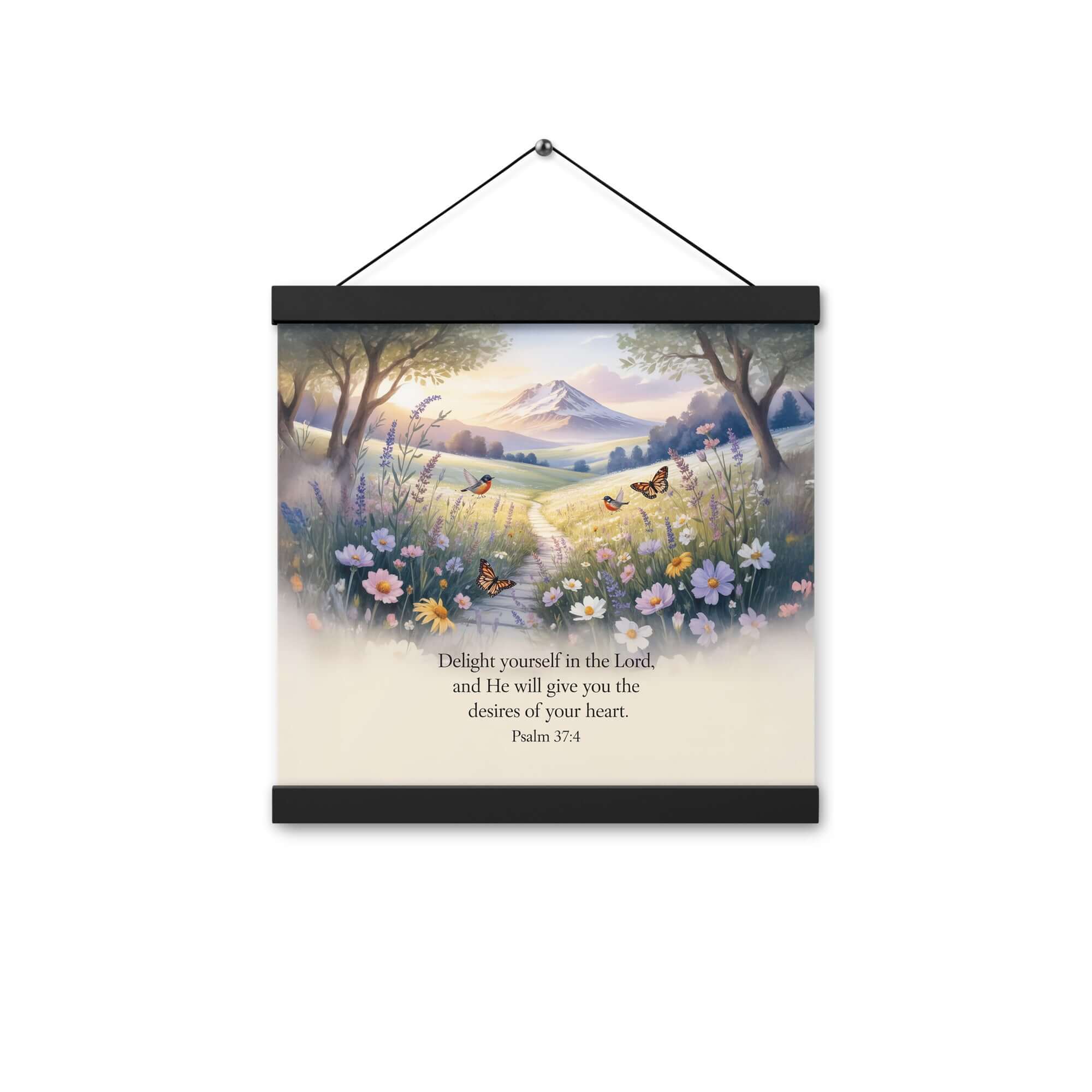 Psalm 37:4 Bible Verse, Delight Enhanced Matte Paper Poster With Hanger