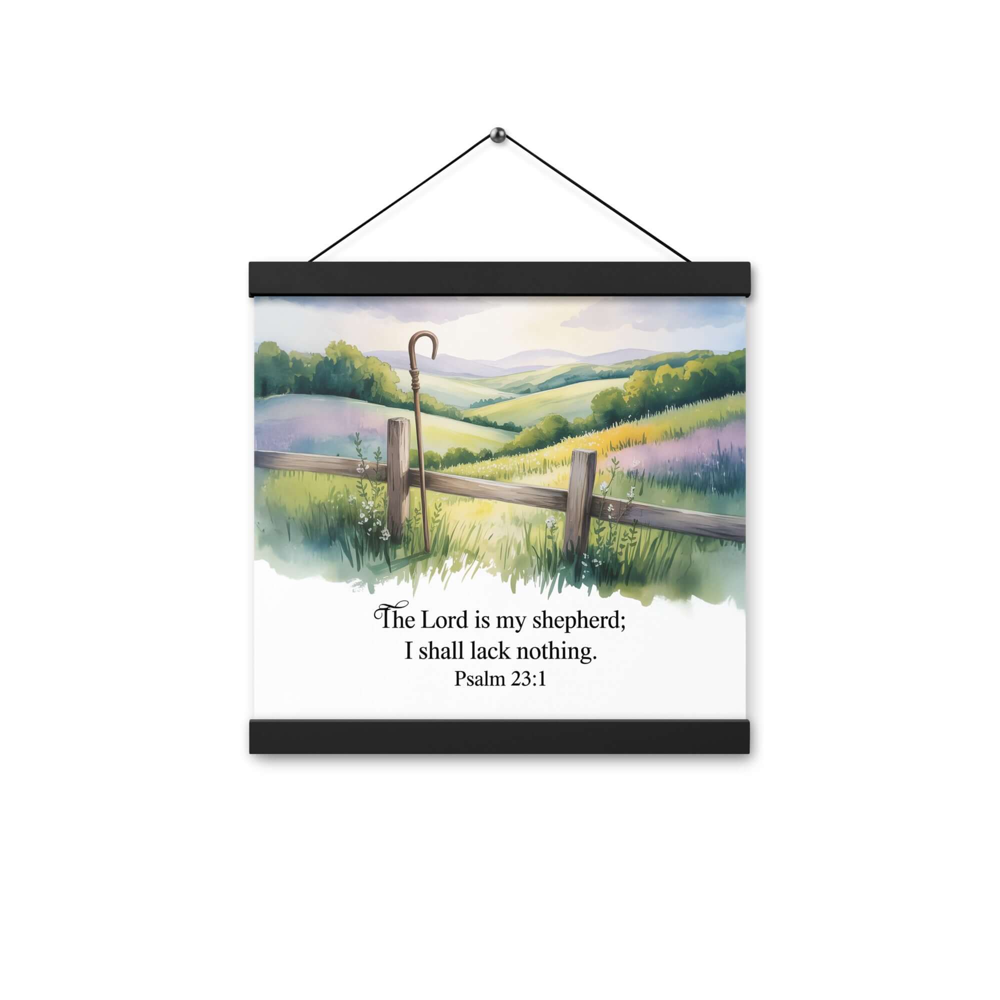 Psalm 23:1 Bible Verse, Lack Enhanced Matte Paper Poster With Hanger