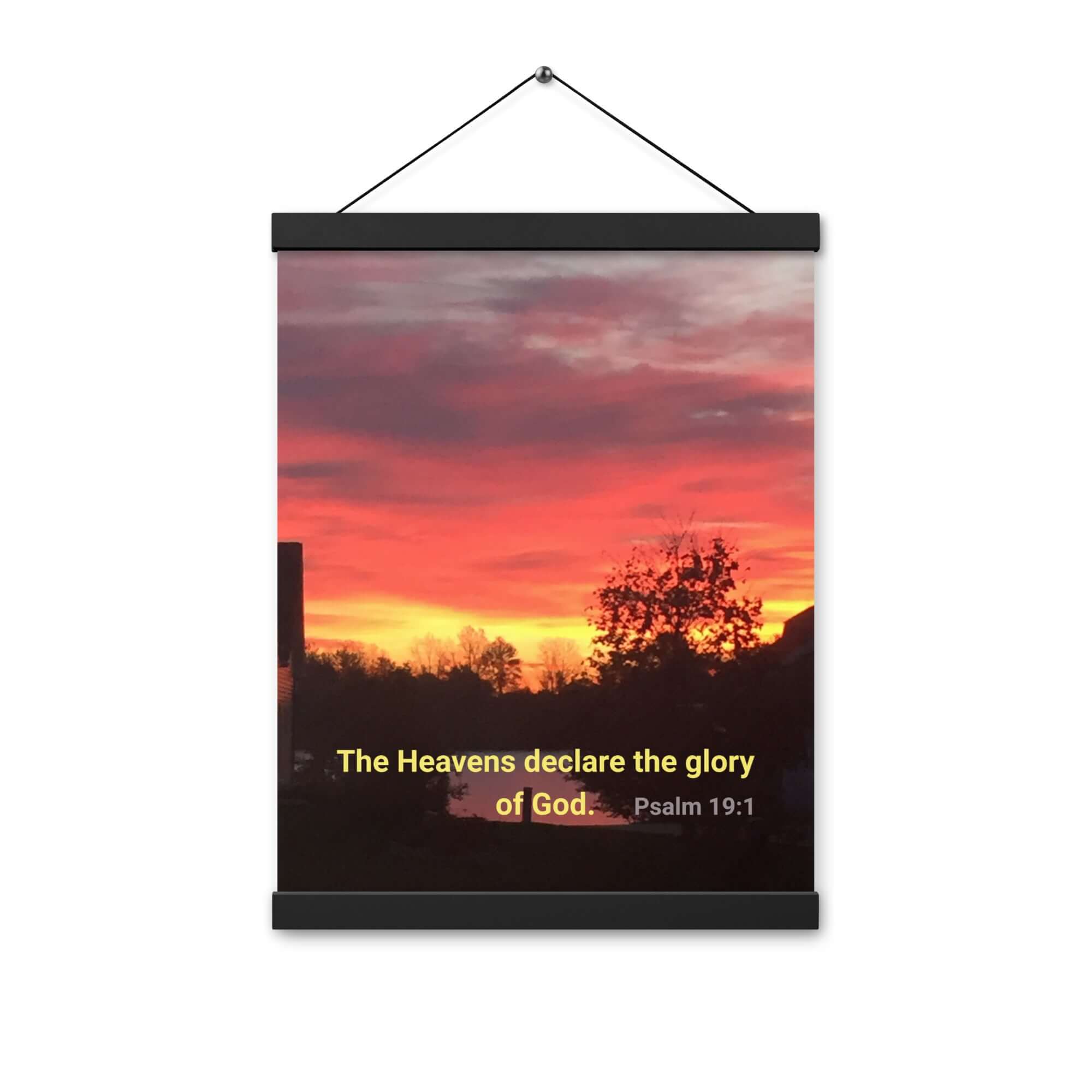 Psalm 19:1 Bible Verse, Sunset Glory Enhanced Matte Paper Poster With Hanger Wall Art