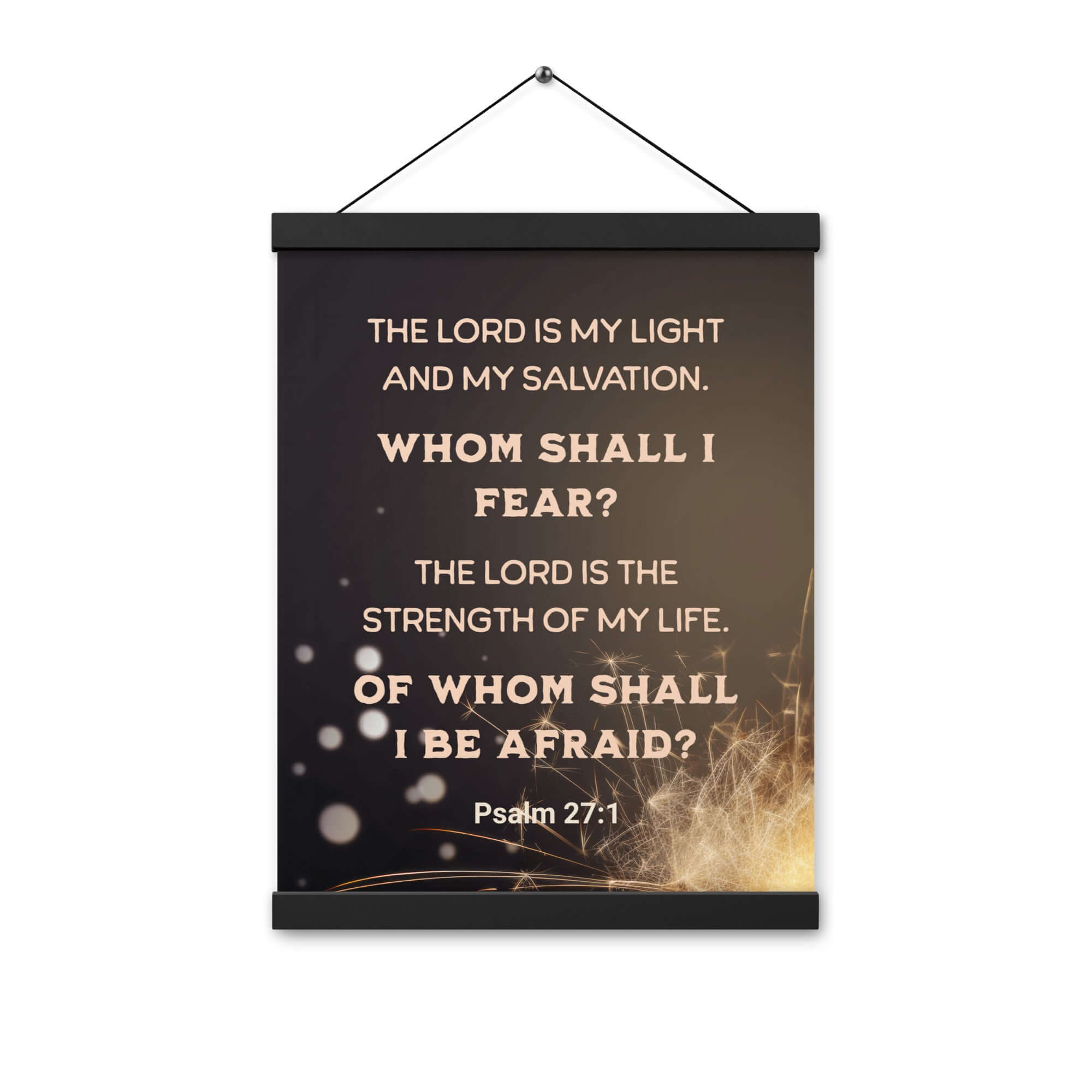 Psalm 27:1 Bible Verse, The LORD is My Light Enhanced Matte Paper Poster With Hanger Wall Art
