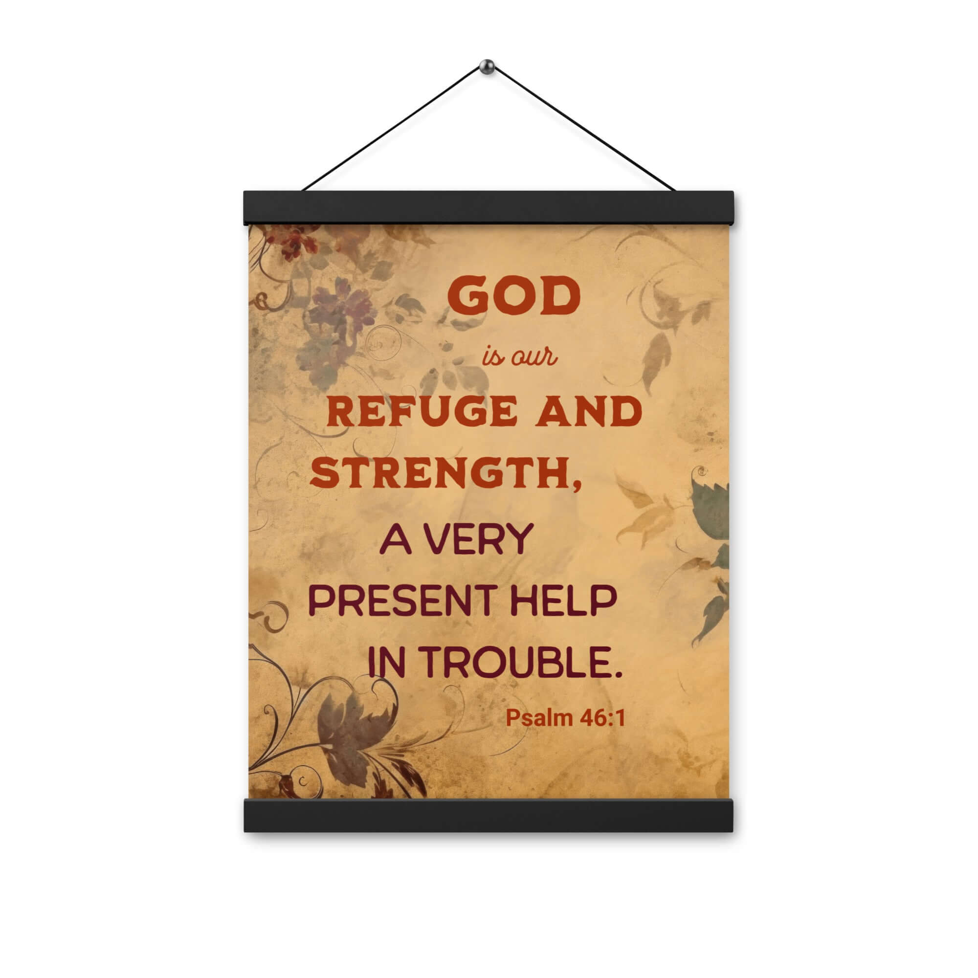 Psalm 46:1 Bible Verse, God is Our Refuge Enhanced Matte Paper Poster With Hanger Wall Art