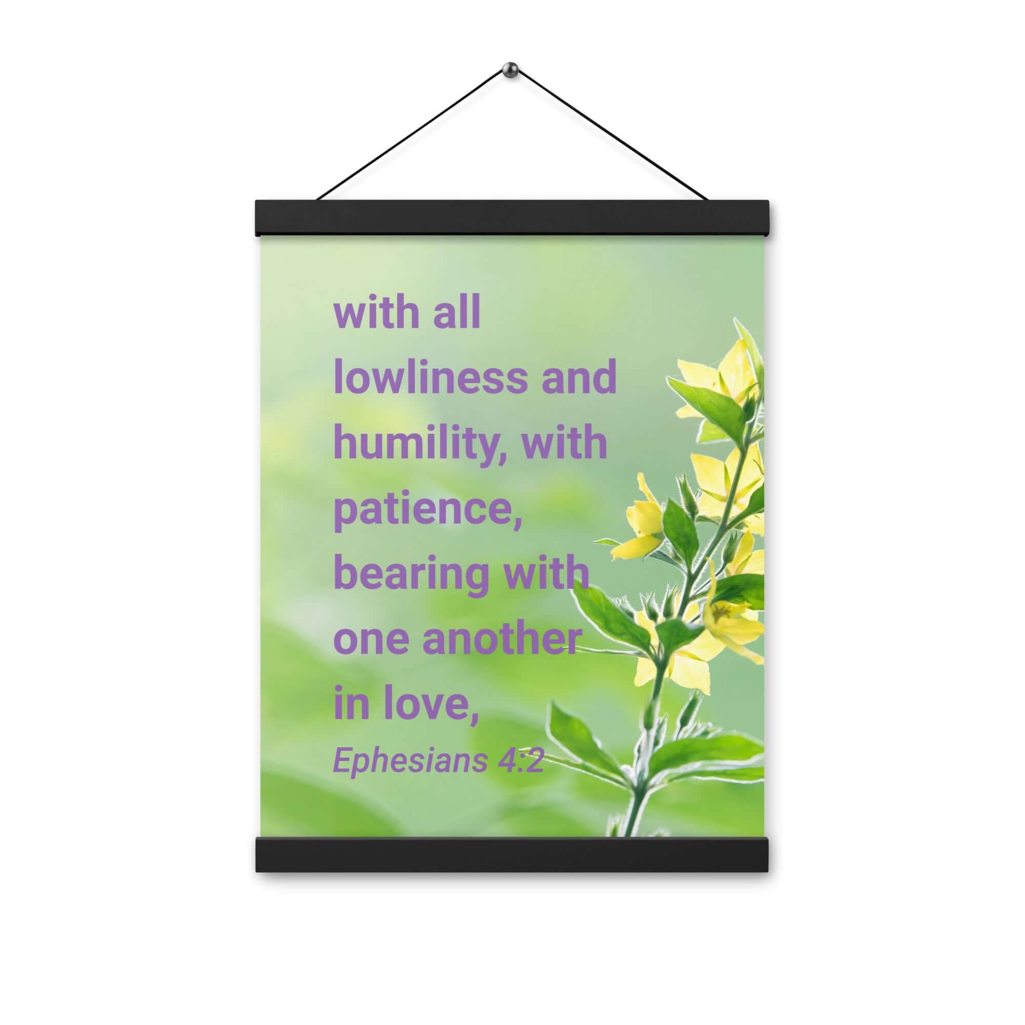 Ephesians 4:2 Bible Verse, one another in love Enhanced Matte Paper Poster With Hanger Wall Art