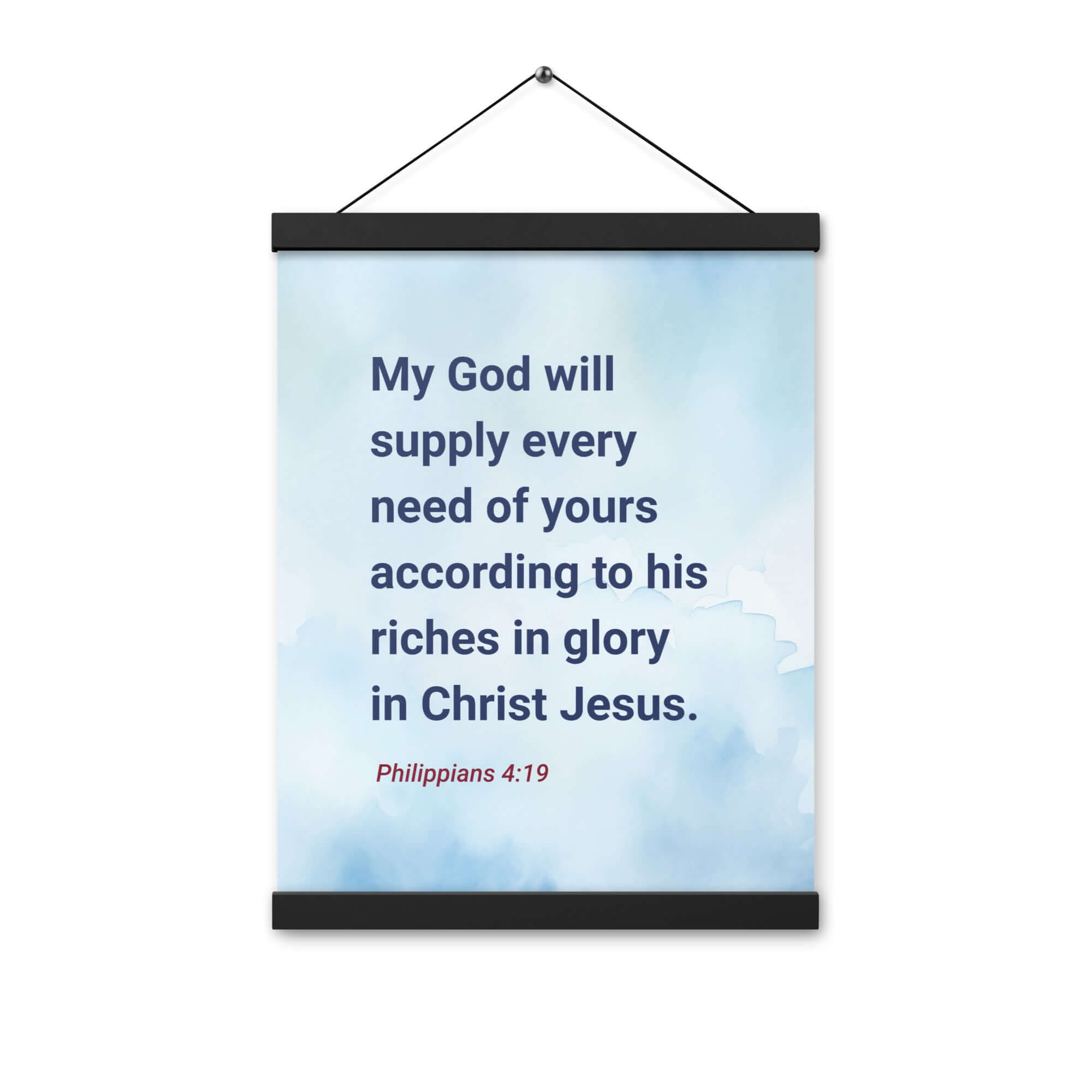 Philippians 4:19 Bible Verse, God will supply Enhanced Matte Paper Poster With Hanger Wall Art