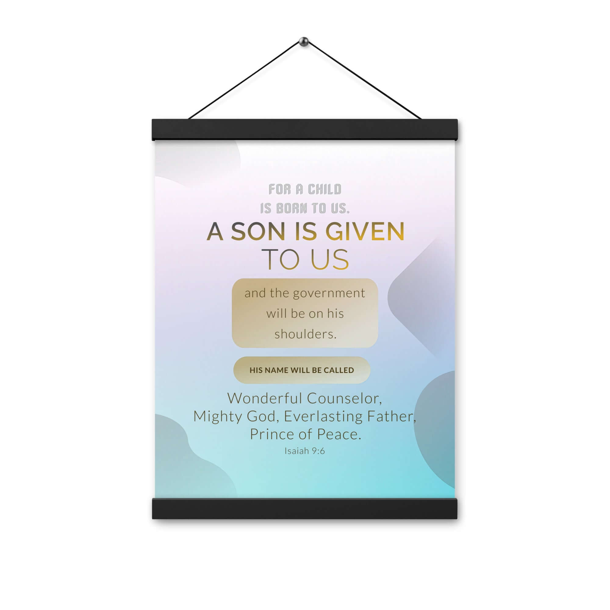 Isaiah 9:6 Bible Verse, Wonderful Counselor Enhanced Matte Paper Poster With Hanger Wall Art