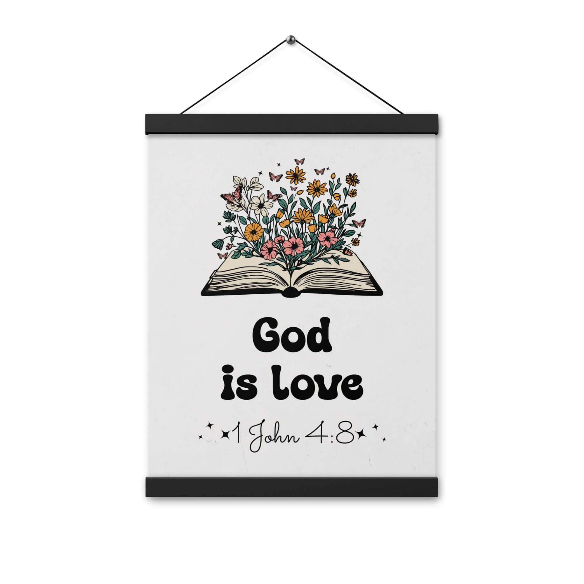 1 John 4:8 Bible Verse, God is Love Enhanced Matte Paper Poster With Hanger Wall Art