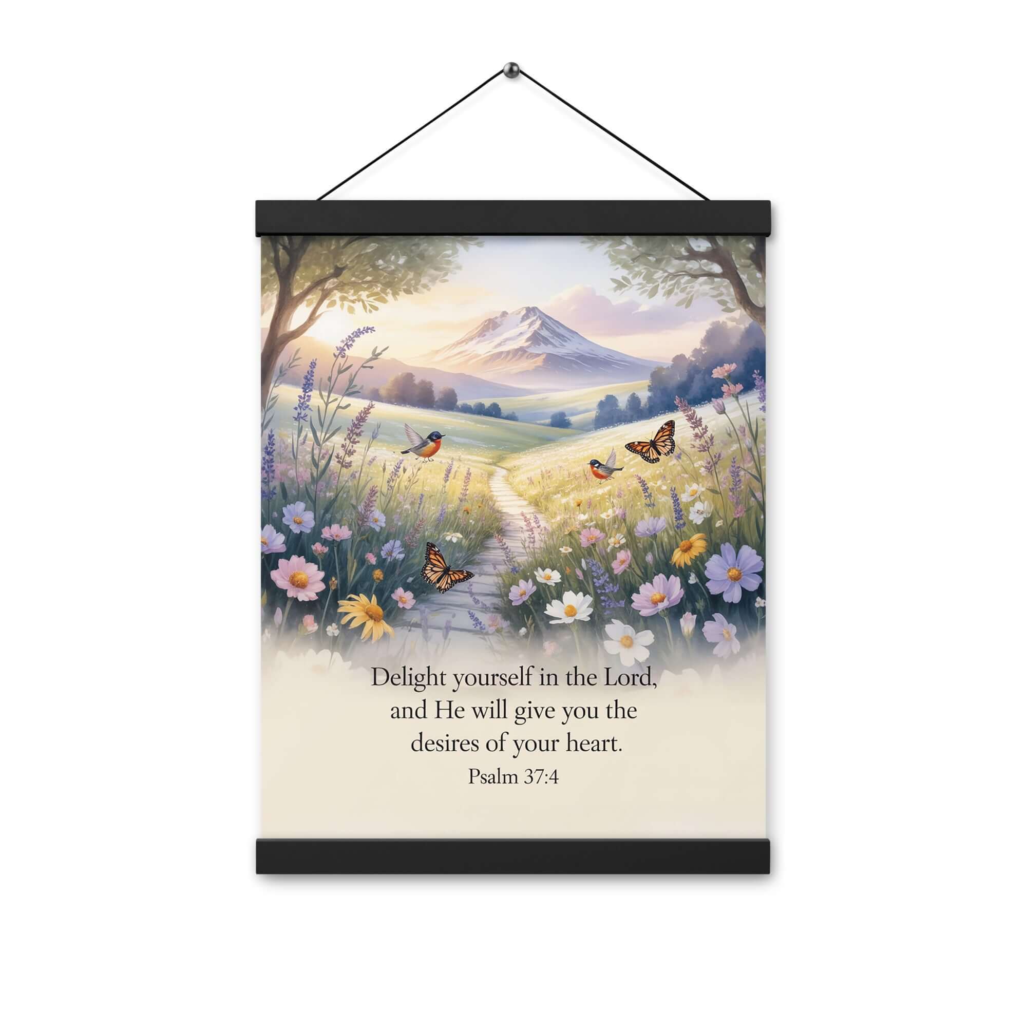 Psalm 37:4 Bible Verse, Delight Enhanced Matte Paper Poster With Hanger