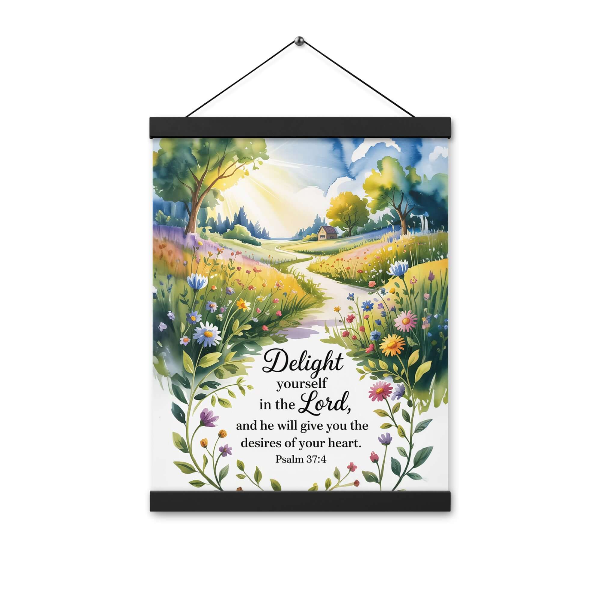 Psalm 37:4 Bible Verse, desires Enhanced Matte Paper Poster With Hanger