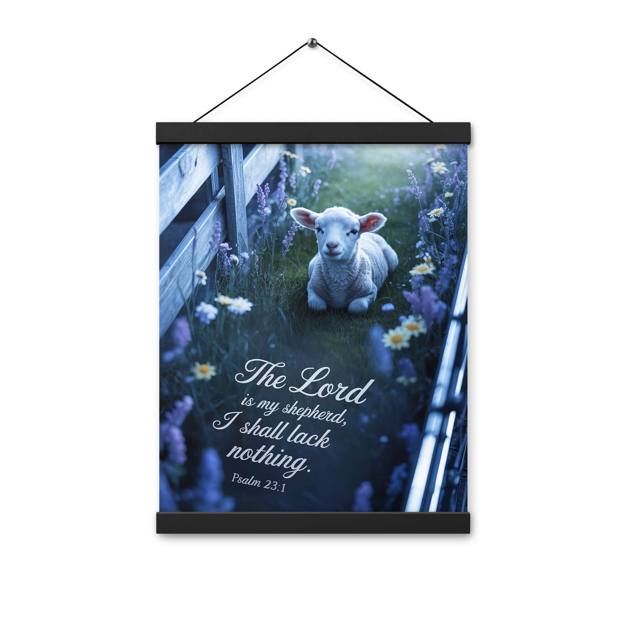 Psalm 23:1 Bible Verse, Shepherd Enhanced Matte Paper Poster With Hanger
