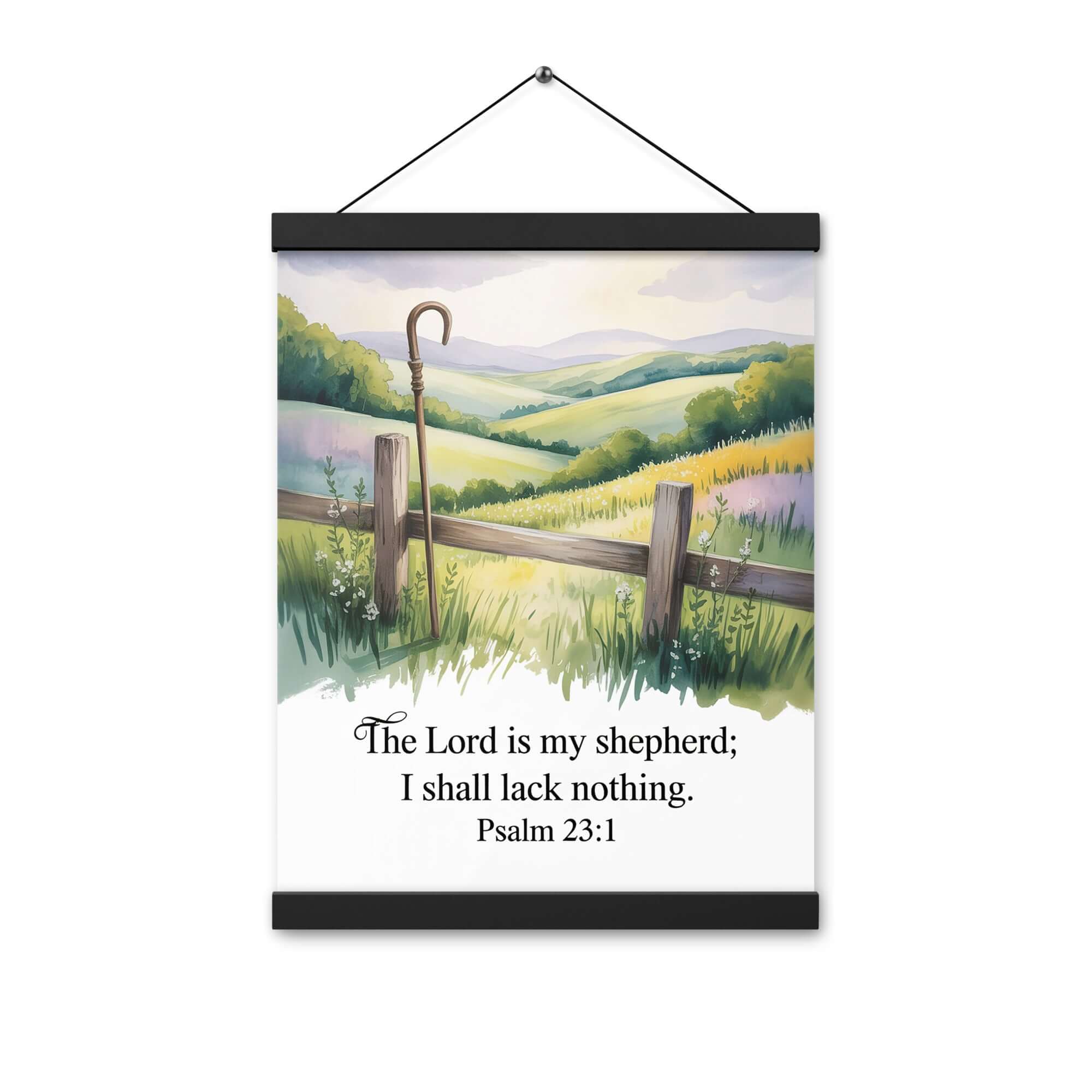Psalm 23:1 Bible Verse, Lack Enhanced Matte Paper Poster With Hanger