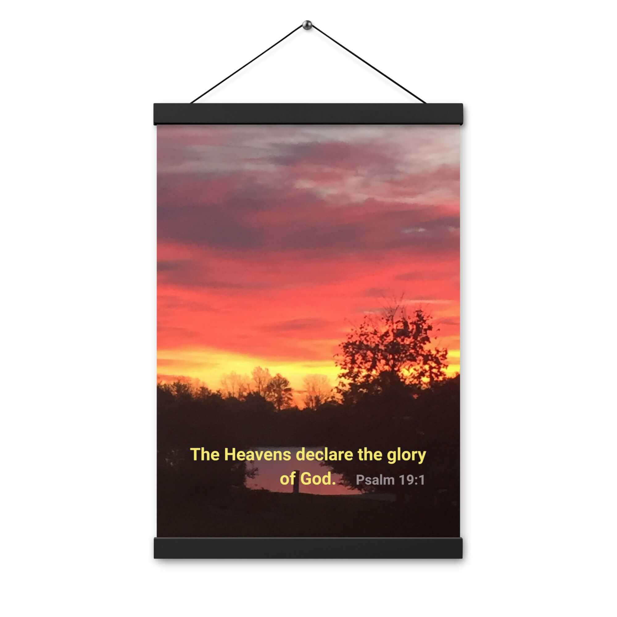 Psalm 19:1 Bible Verse, Sunset Glory Enhanced Matte Paper Poster With Hanger Wall Art