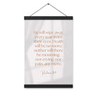 Revelation 21:4 Bible Verse, He will wipe Enhanced Matte Paper Poster With Hanger Wall Art