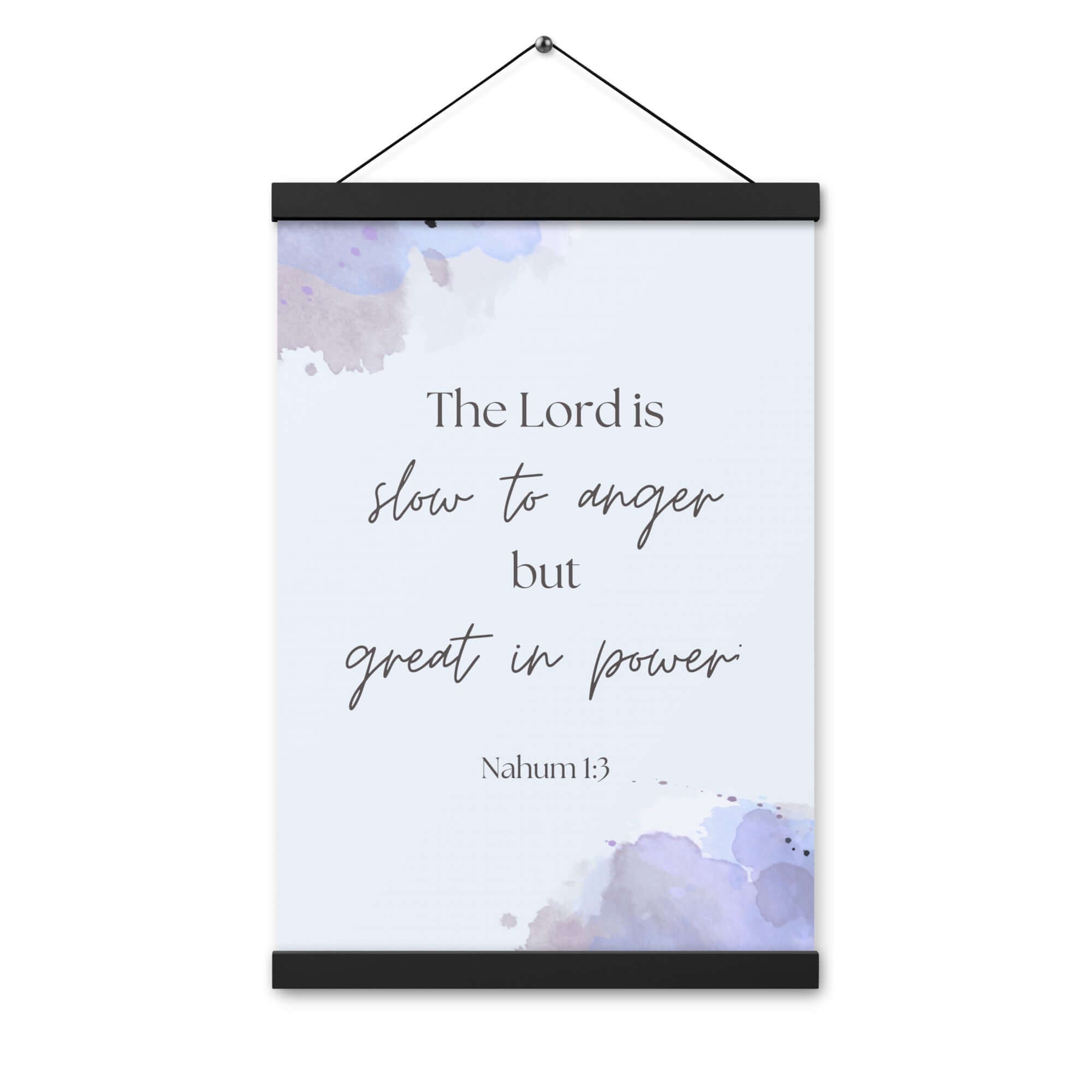 Nahum 1:3 Bible Verse, great in power Enhanced Matte Paper Poster With Hanger Wall Art