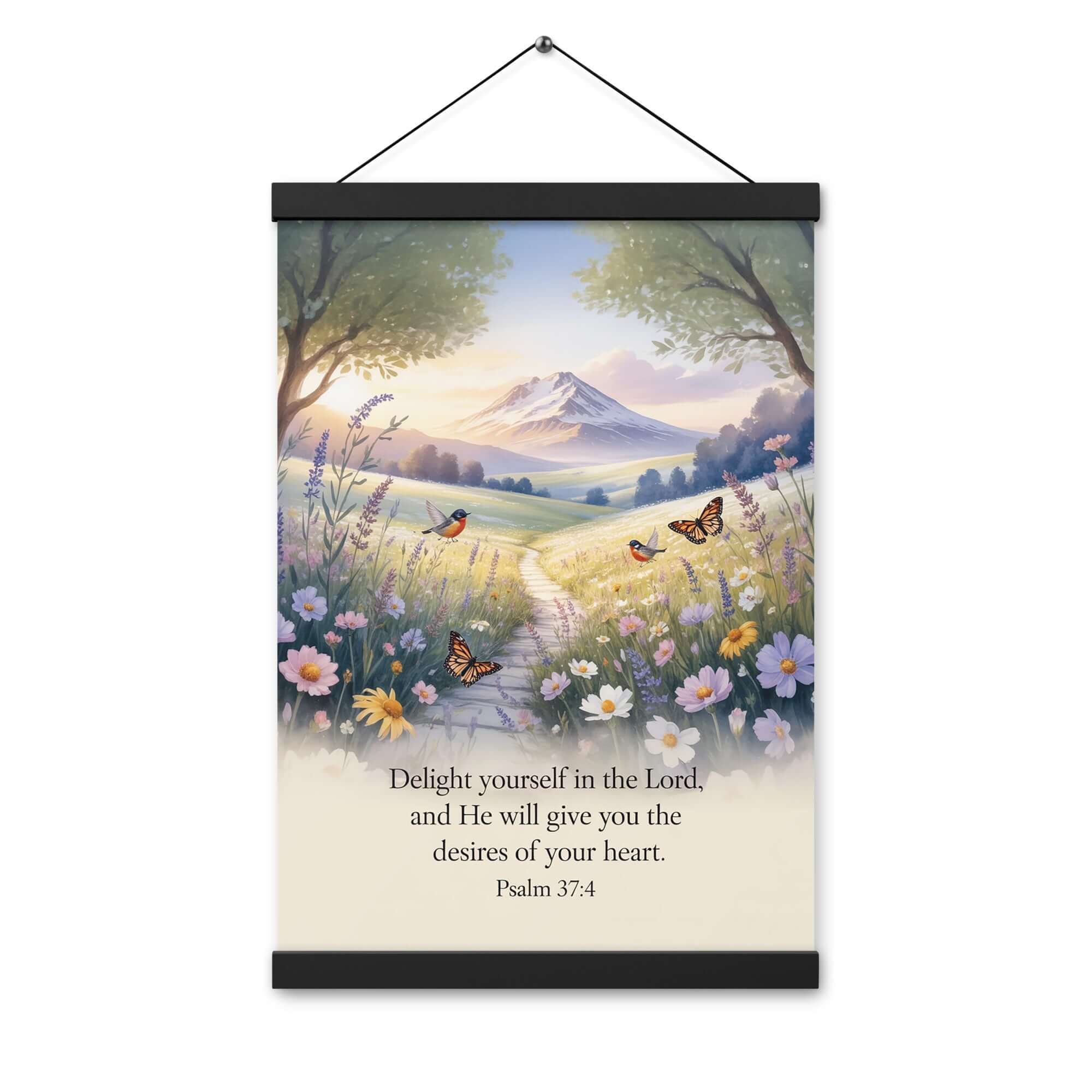 Psalm 37:4 Bible Verse, Delight Enhanced Matte Paper Poster With Hanger