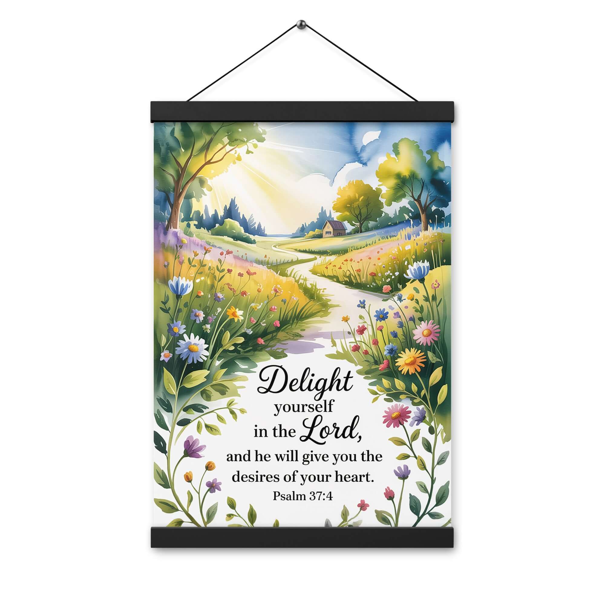 Psalm 37:4 Bible Verse, desires Enhanced Matte Paper Poster With Hanger