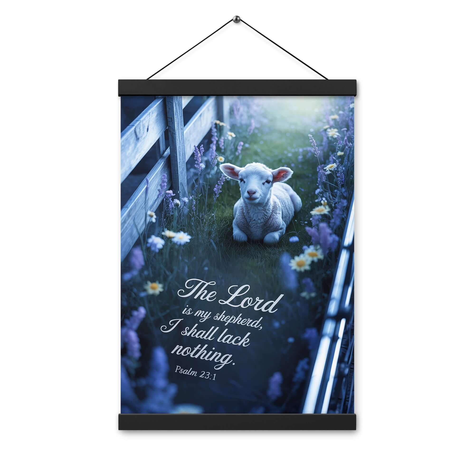 Psalm 23:1 Bible Verse, Shepherd Enhanced Matte Paper Poster With Hanger