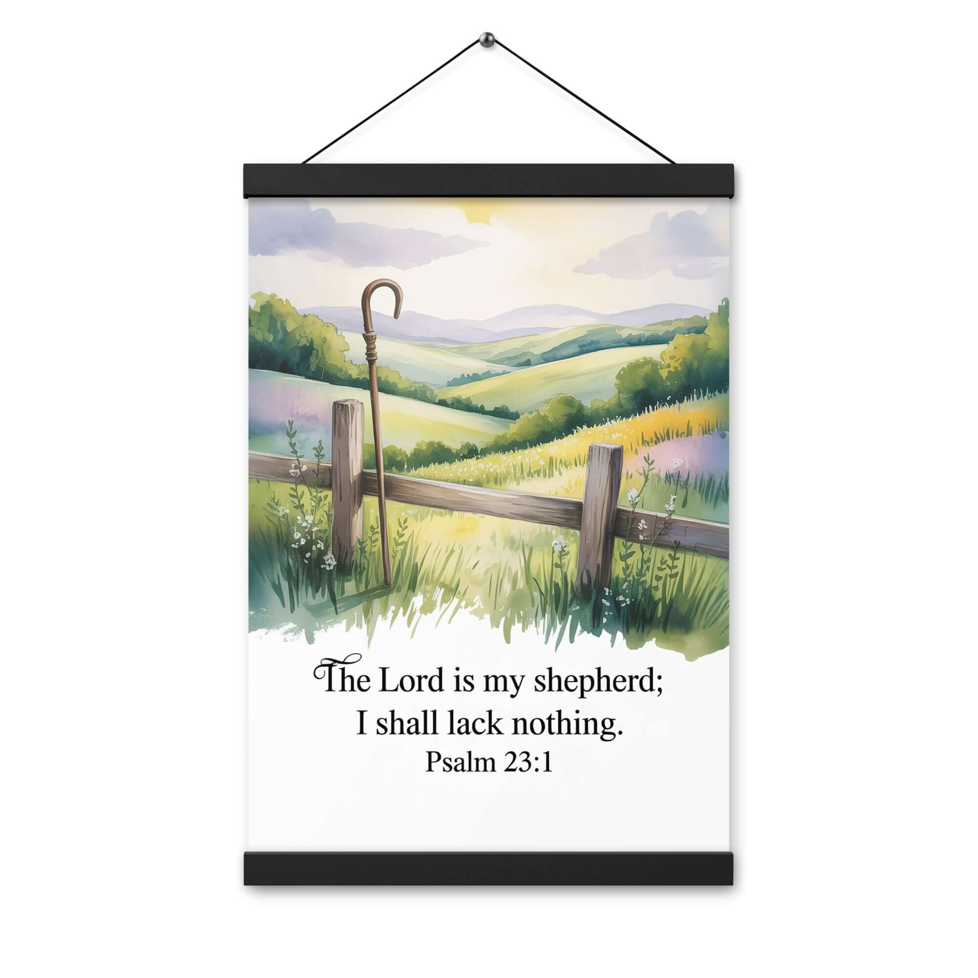 Psalm 23:1 Bible Verse, Lack Enhanced Matte Paper Poster With Hanger