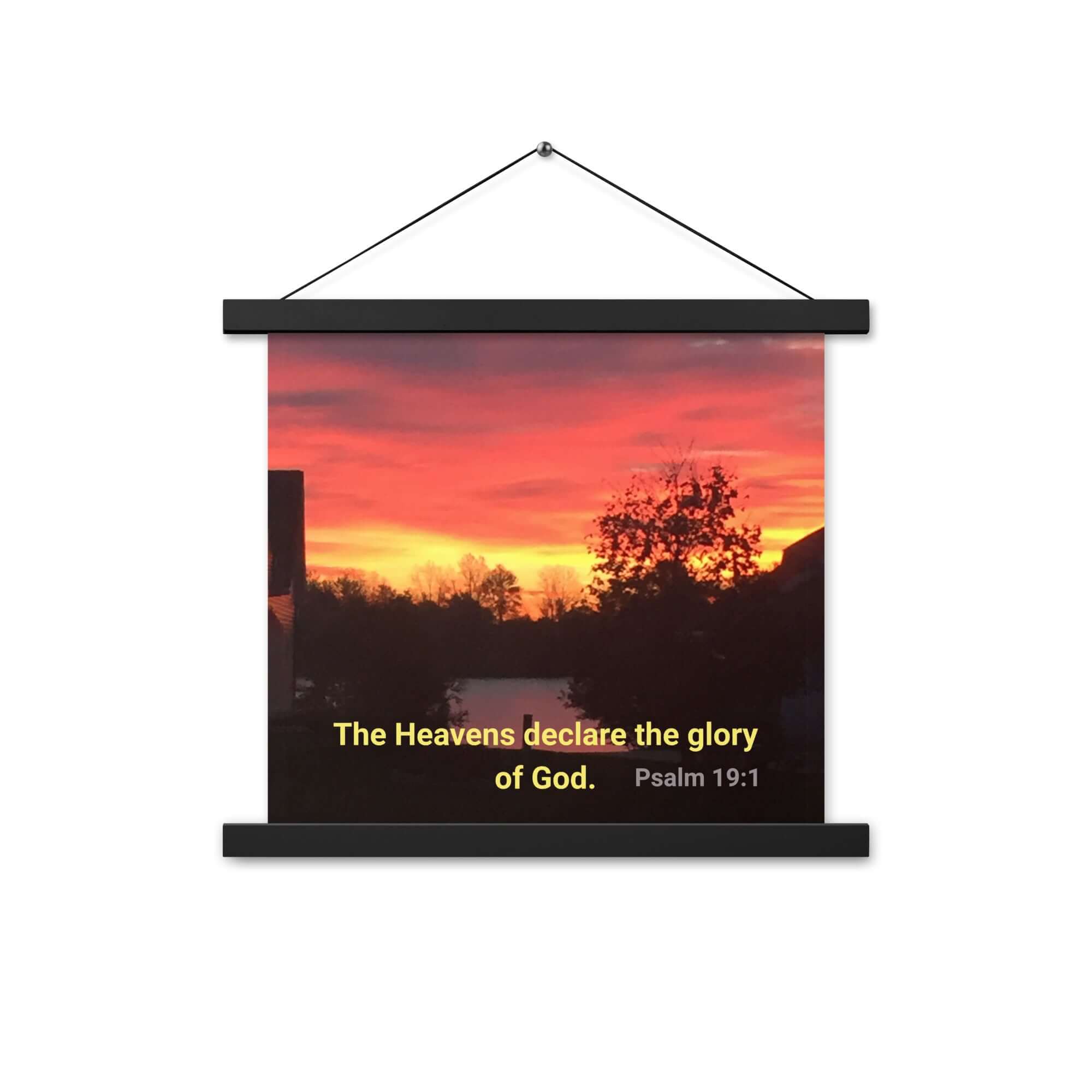 Psalm 19:1 Bible Verse, Sunset Glory Enhanced Matte Paper Poster With Hanger Wall Art