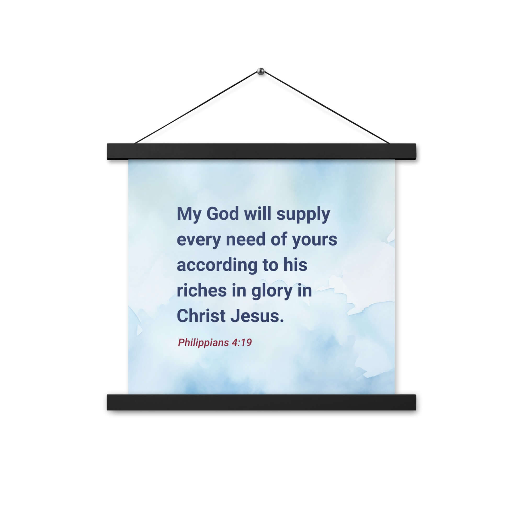Philippians 4:19 Bible Verse, God will supply Enhanced Matte Paper Poster With Hanger Wall Art