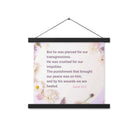 Isaiah 53:5 Bible Verse, by his wounds Enhanced Matte Paper Poster With Hanger Wall Art