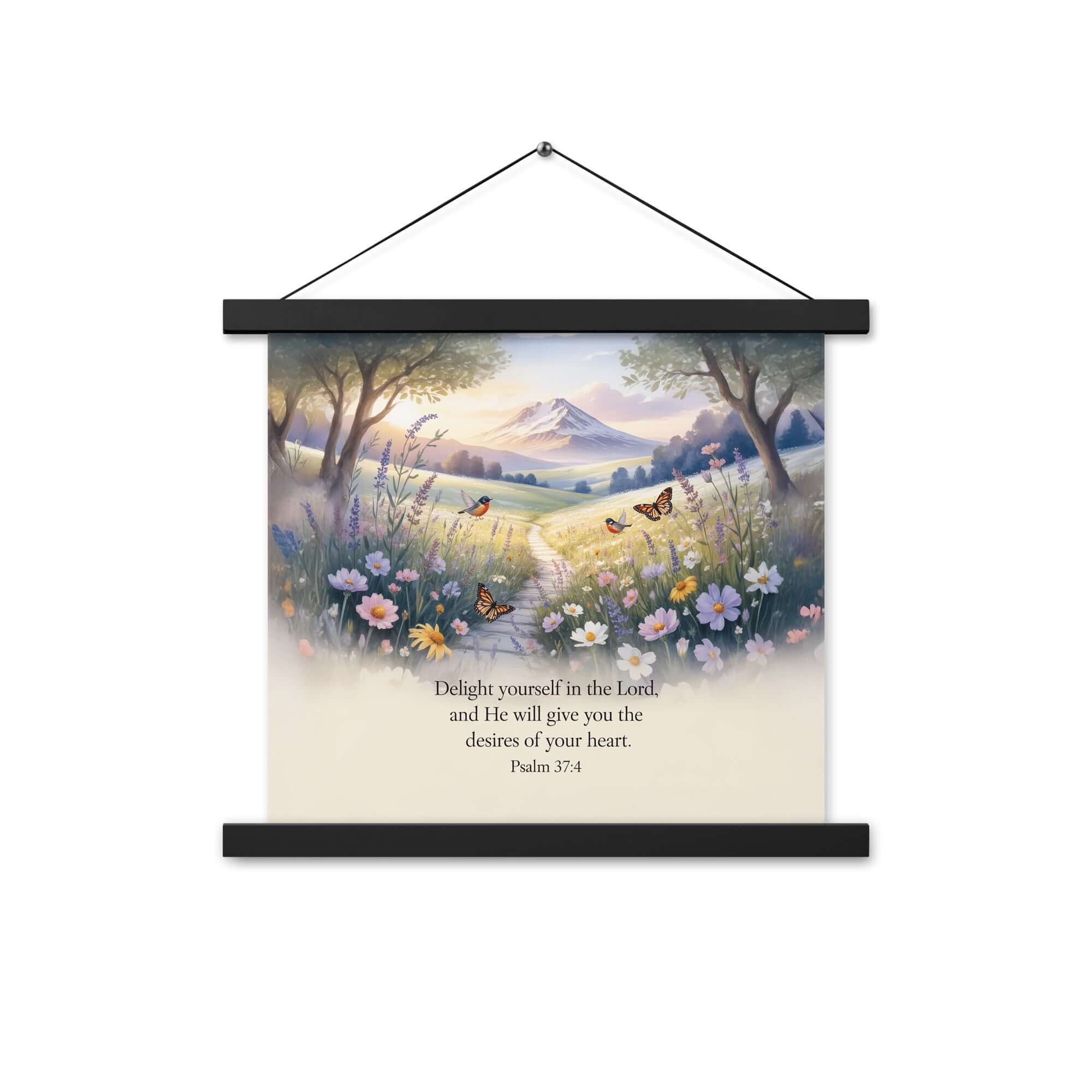 Psalm 37:4 Bible Verse, Delight Enhanced Matte Paper Poster With Hanger