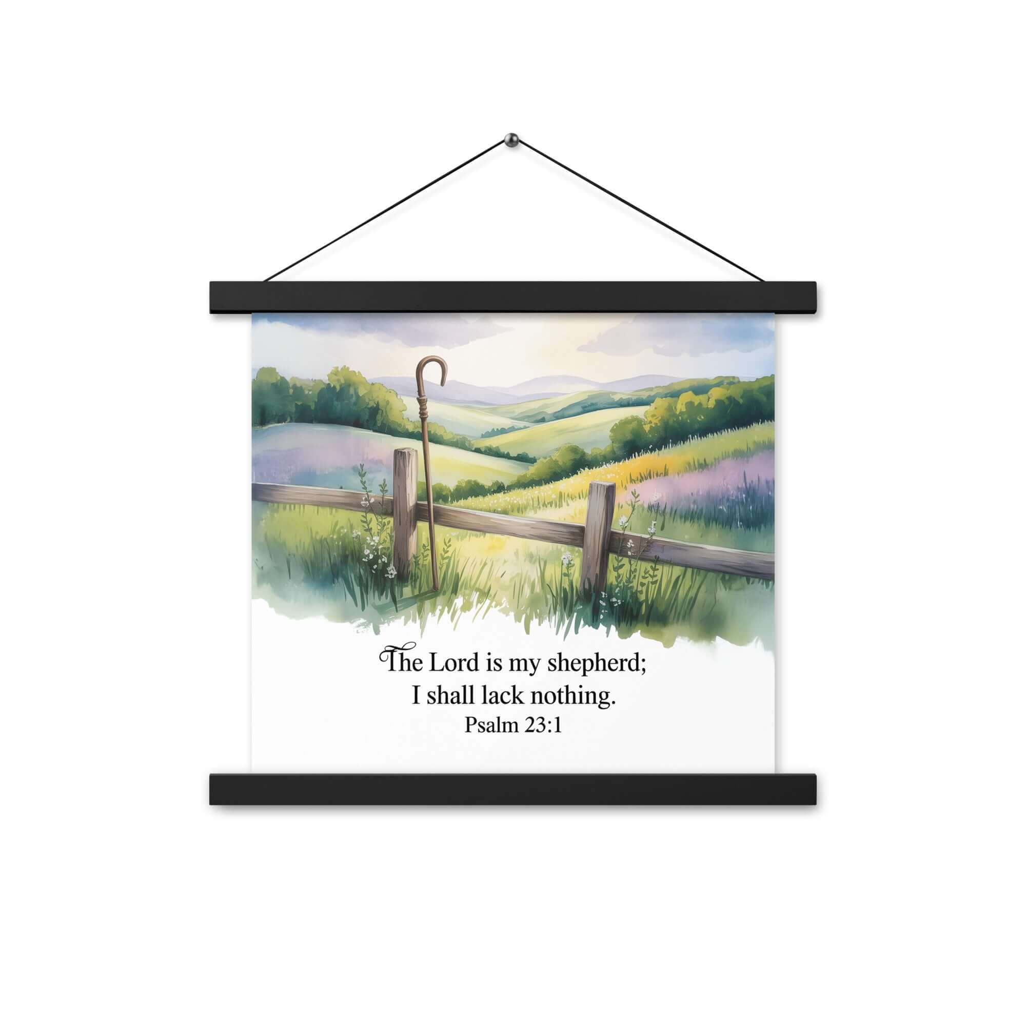 Psalm 23:1 Bible Verse, Lack Enhanced Matte Paper Poster With Hanger