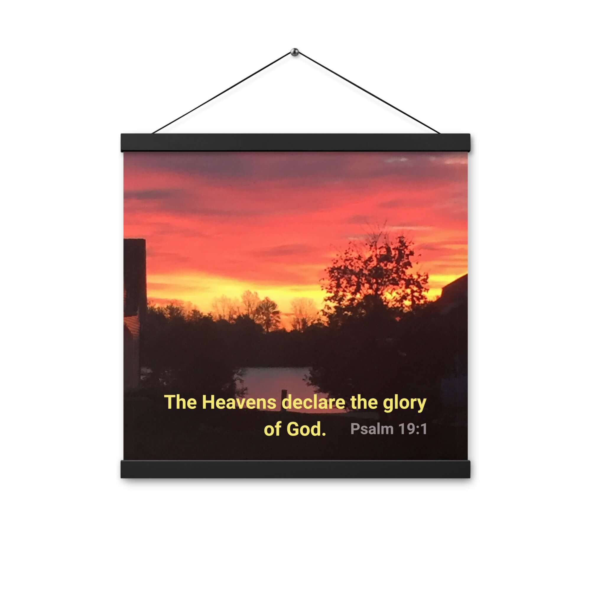 Psalm 19:1 Bible Verse, Sunset Glory Enhanced Matte Paper Poster With Hanger Wall Art