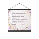 Isaiah 53:5 Bible Verse, by his wounds Enhanced Matte Paper Poster With Hanger Wall Art