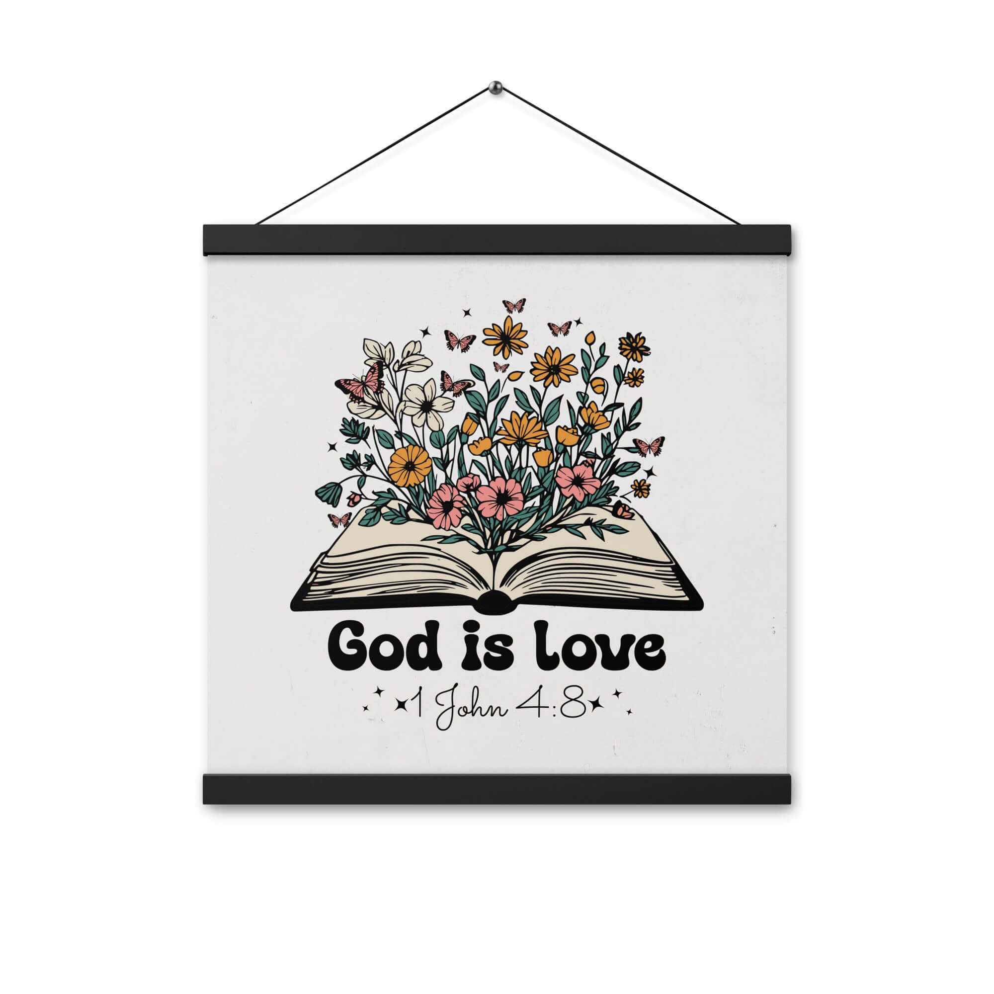 1 John 4:8 Bible Verse, God is Love Enhanced Matte Paper Poster With Hanger Wall Art