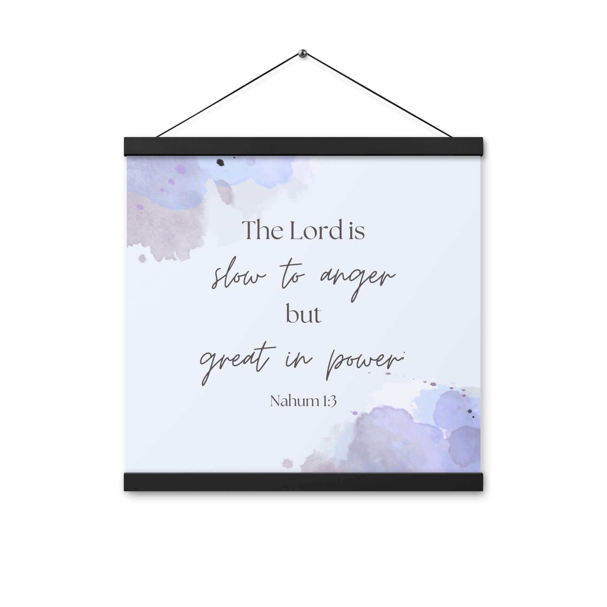 Nahum 1:3 Bible Verse, great in power Enhanced Matte Paper Poster With Hanger Wall Art