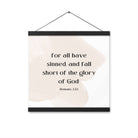 Romans 3:23 Bible Verse, fall short Enhanced Matte Paper Poster With Hanger Wall Art