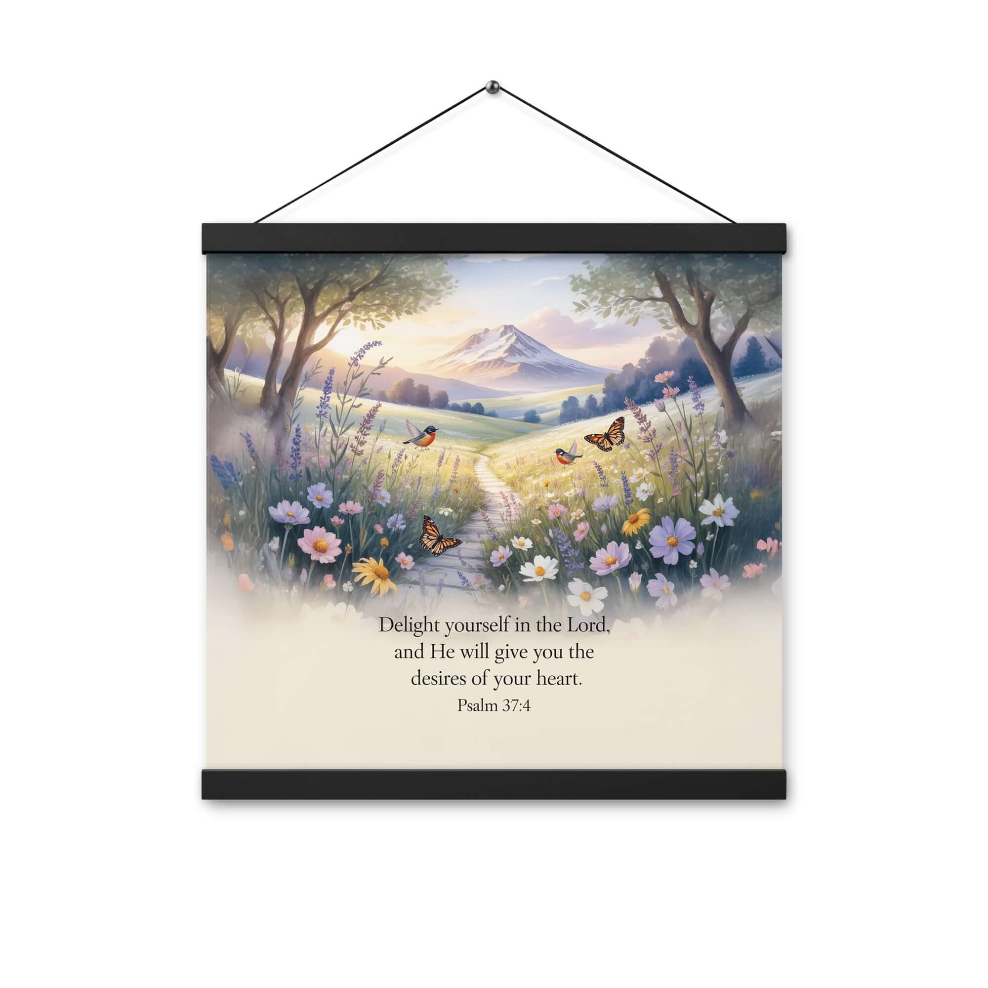 Psalm 37:4 Bible Verse, Delight Enhanced Matte Paper Poster With Hanger