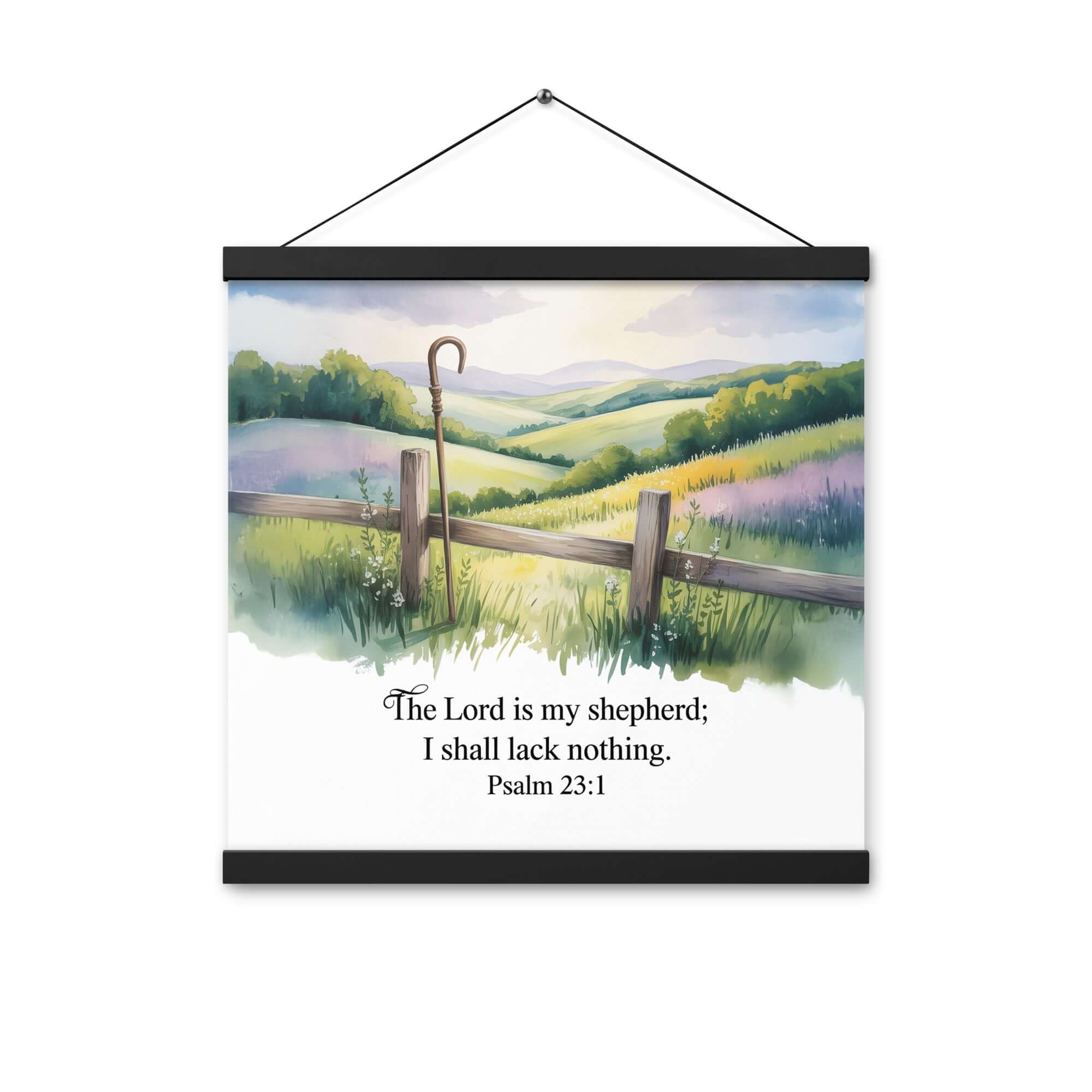 Psalm 23:1 Bible Verse, Lack Enhanced Matte Paper Poster With Hanger