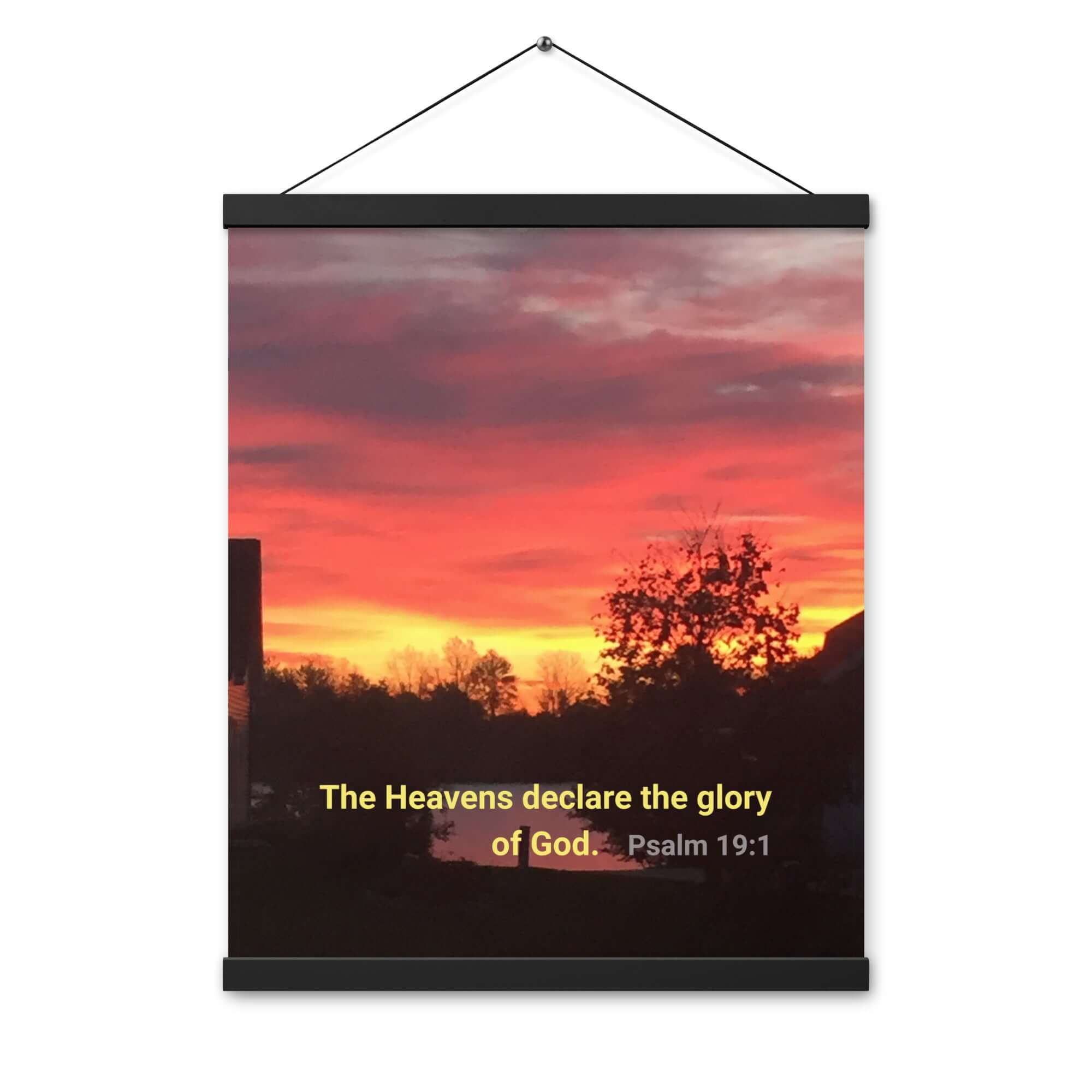 Psalm 19:1 Bible Verse, Sunset Glory Enhanced Matte Paper Poster With Hanger Wall Art
