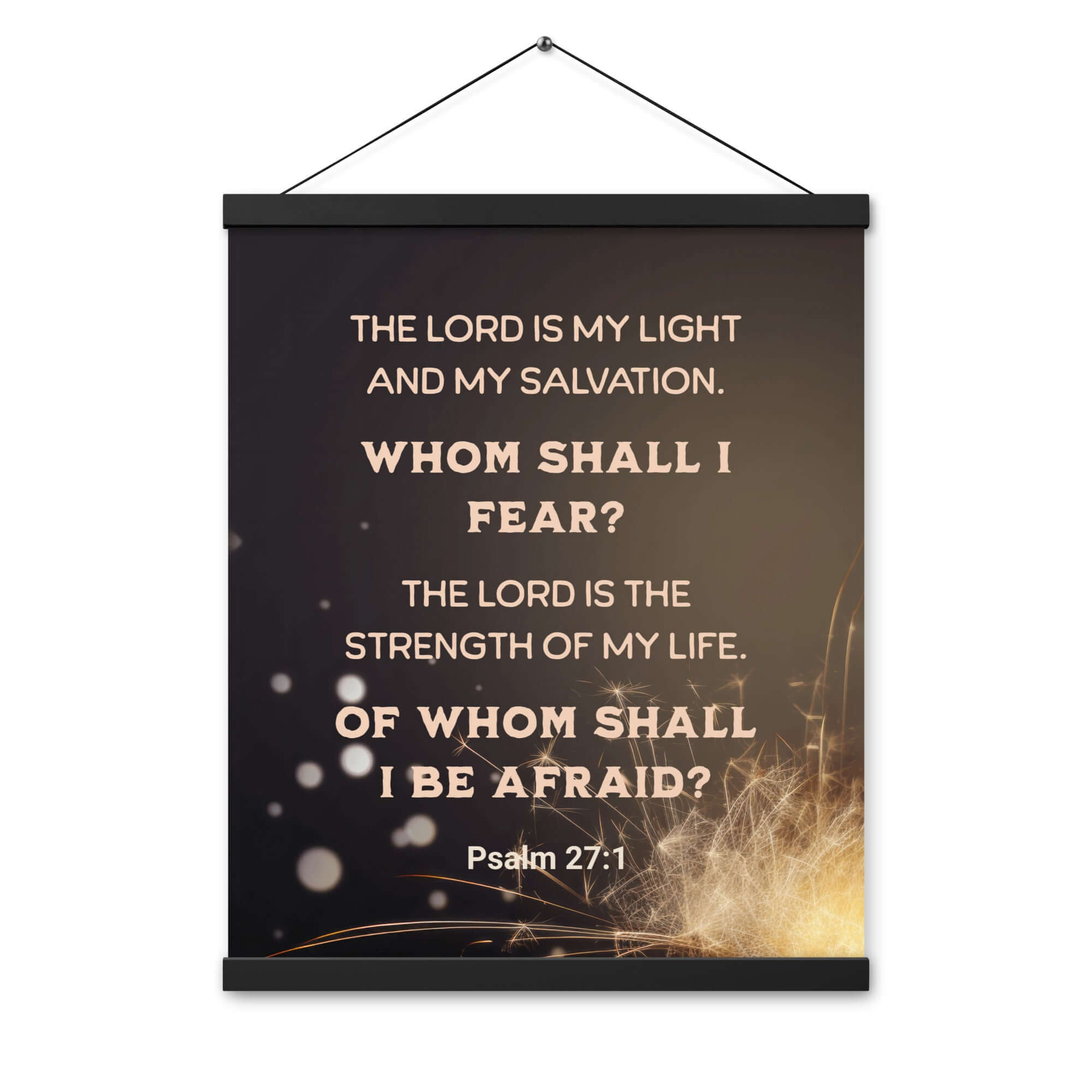 Psalm 27:1 Bible Verse, The LORD is My Light Enhanced Matte Paper Poster With Hanger Wall Art