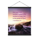 1 Corinthians 2:5 Bible Verse, power of God Enhanced Matte Paper Poster With Hanger Wall Art