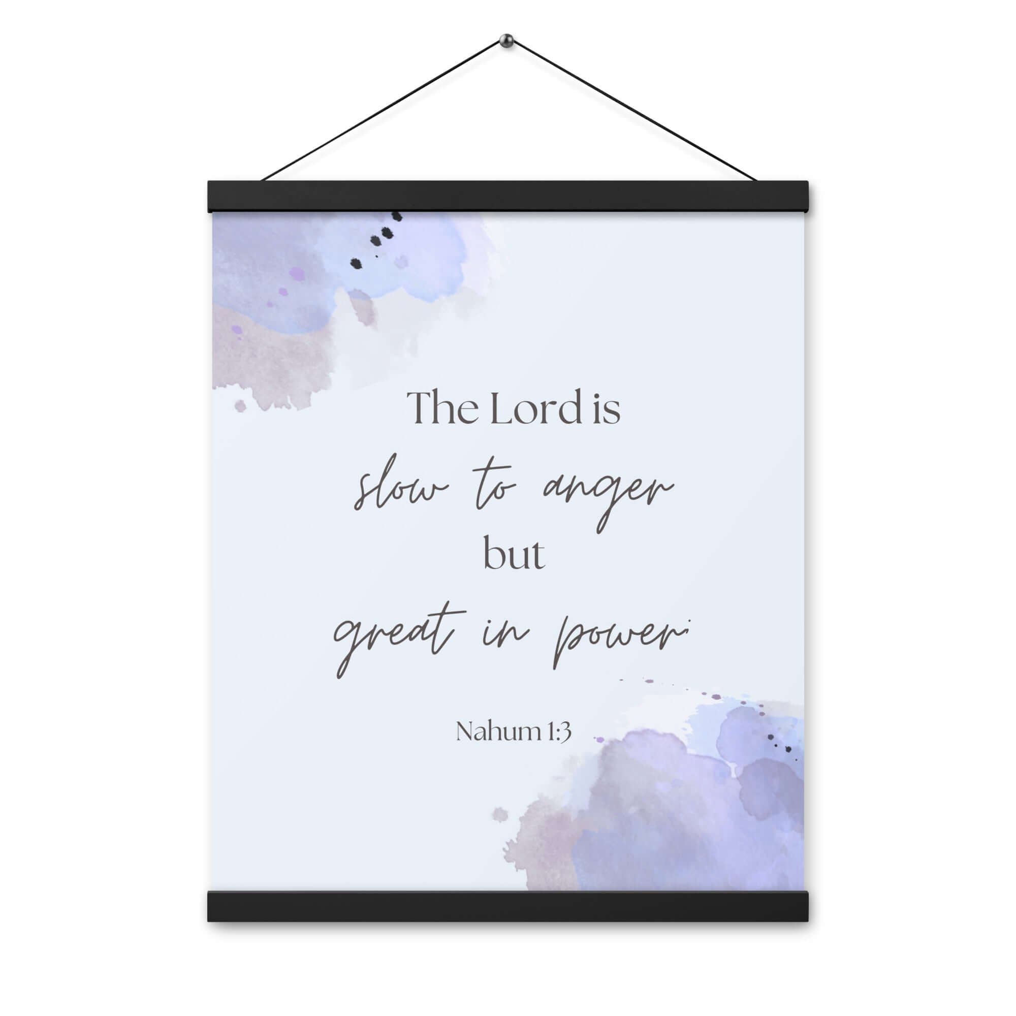 Nahum 1:3 Bible Verse, great in power Enhanced Matte Paper Poster With Hanger Wall Art