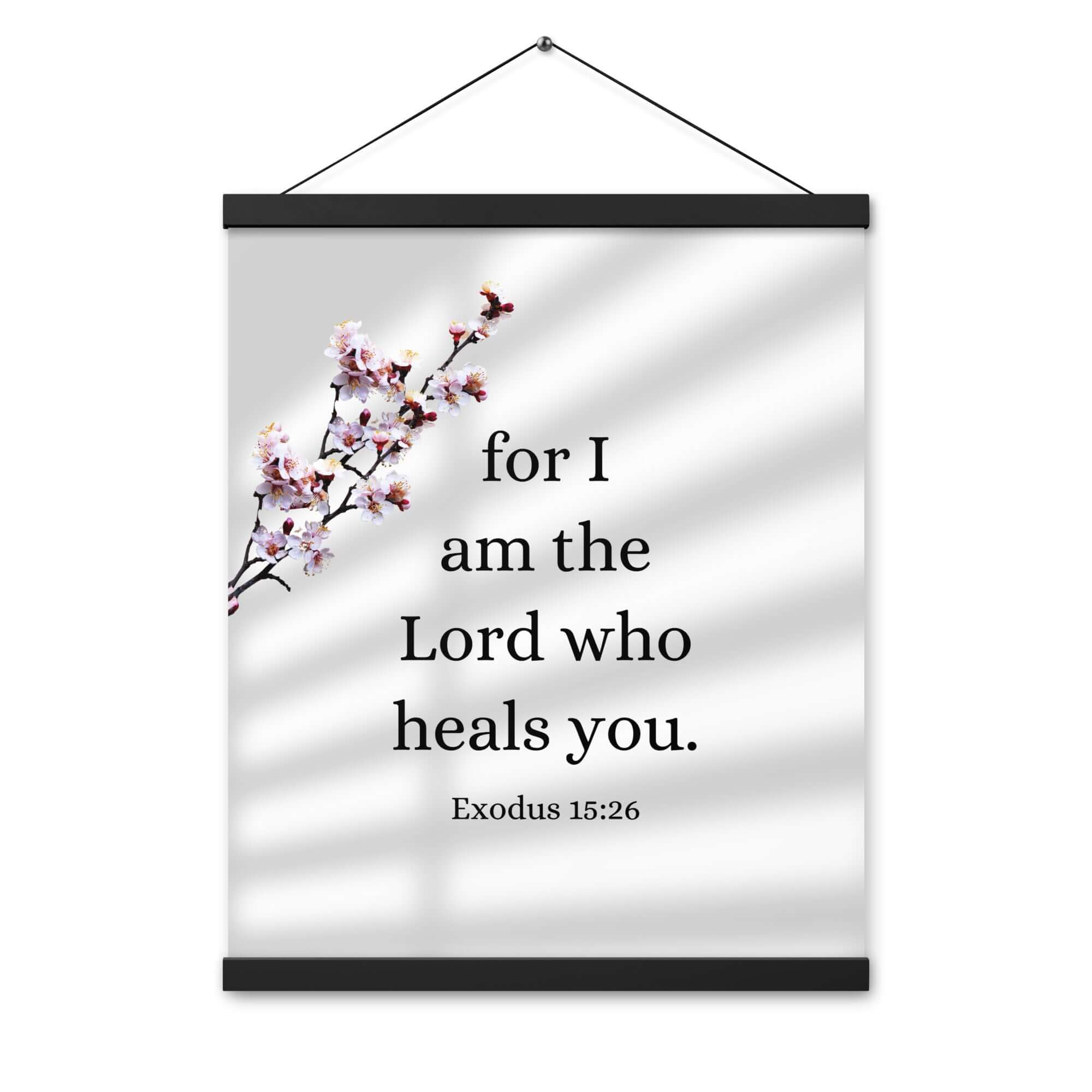 Exodus 15:26 Bible Verse, diligently listen Enhanced Matte Paper Poster With Hanger Wall Art