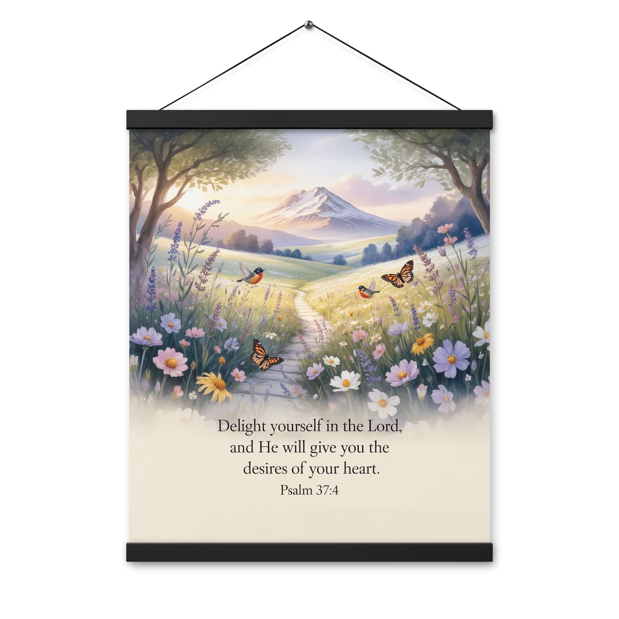 Psalm 37:4 Bible Verse, Delight Enhanced Matte Paper Poster With Hanger