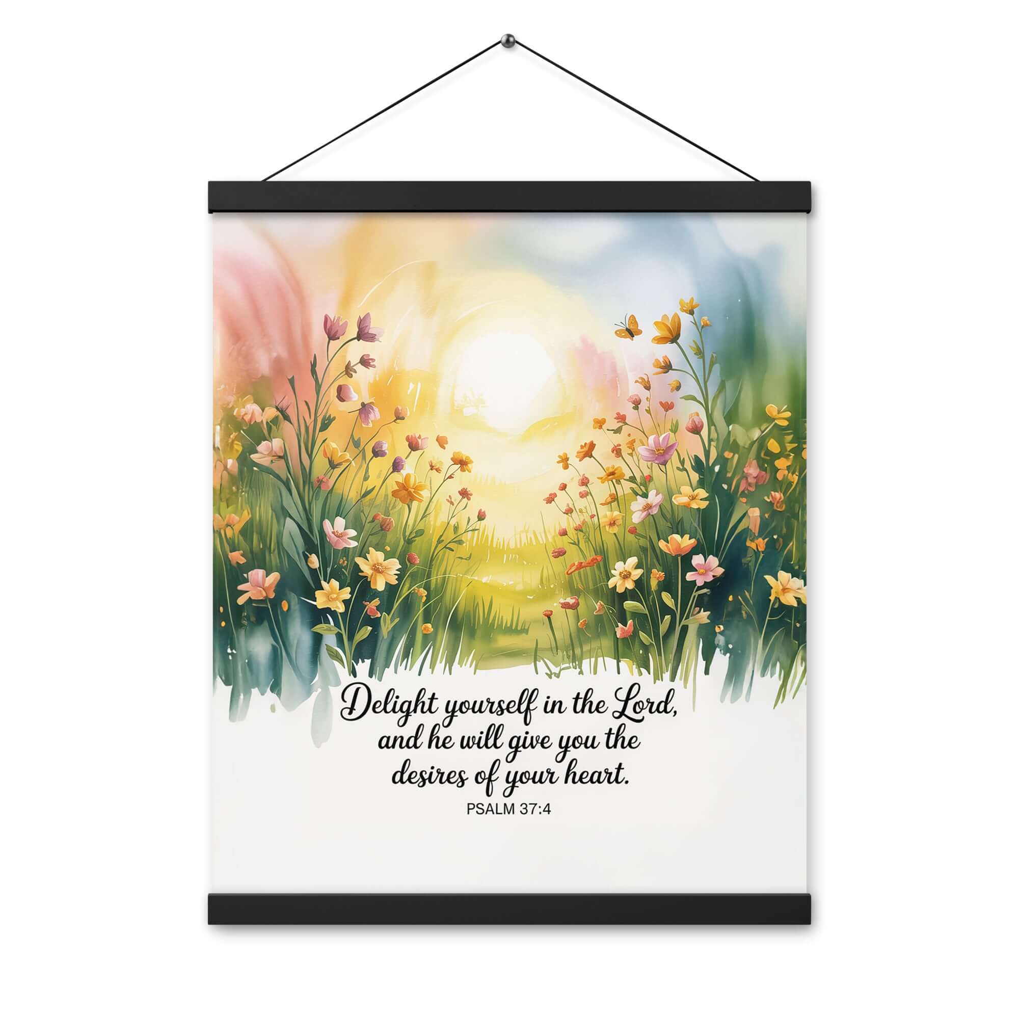 Psalm 37:4 Bible Verse, will give Enhanced Matte Paper Poster With Hanger