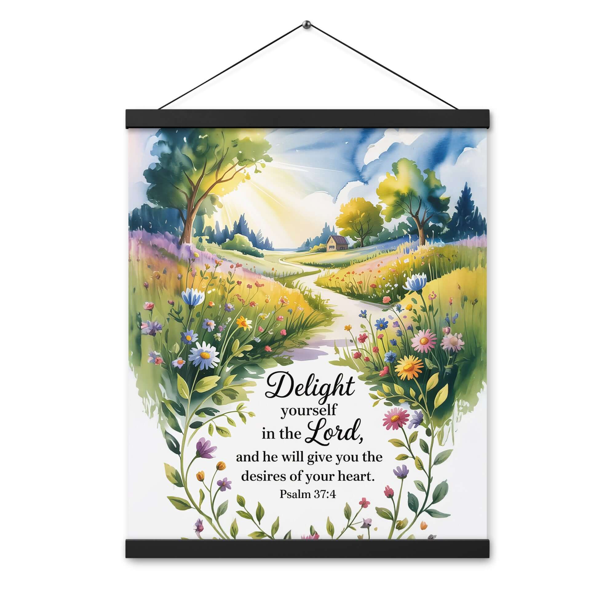 Psalm 37:4 Bible Verse, desires Enhanced Matte Paper Poster With Hanger