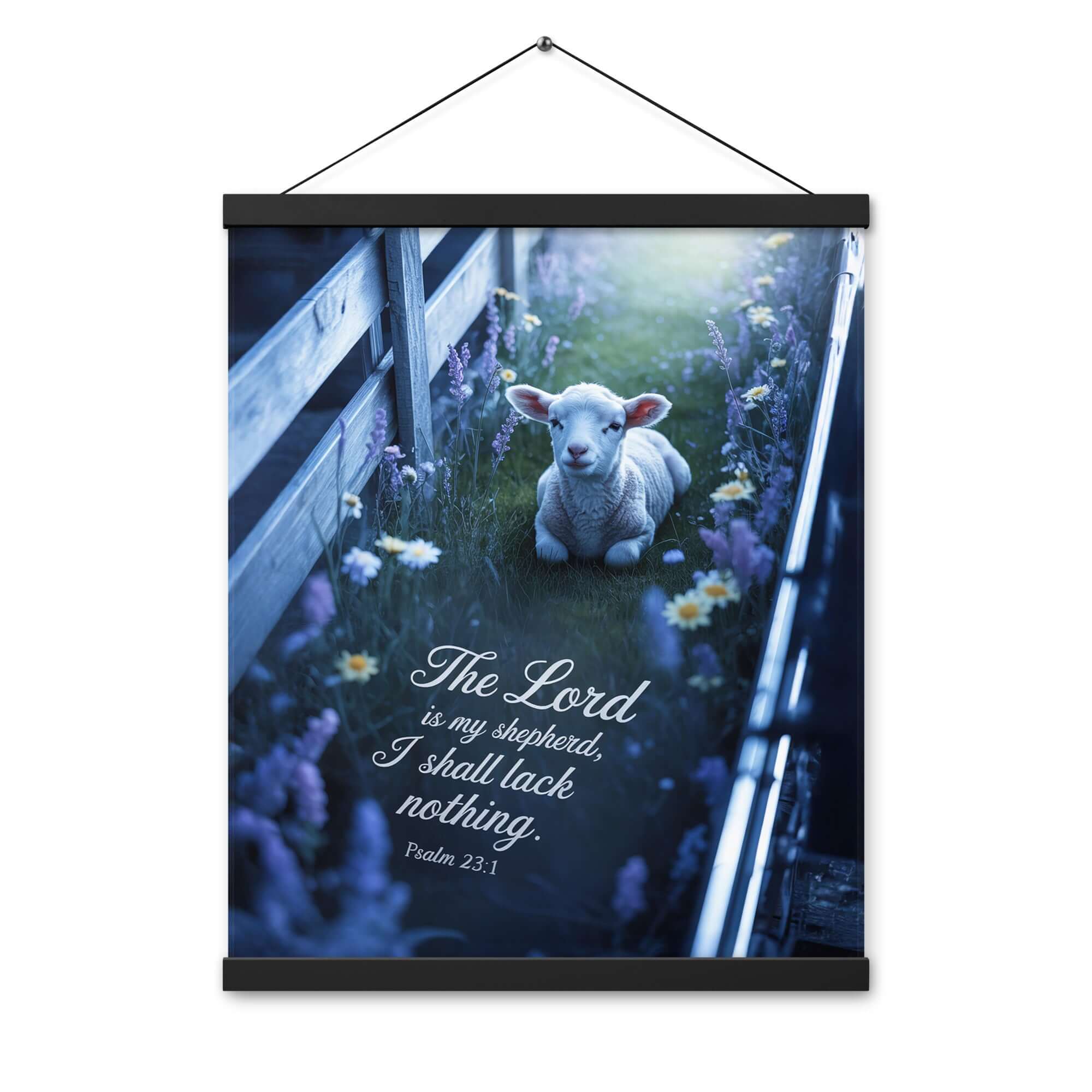 Psalm 23:1 Bible Verse, Shepherd Enhanced Matte Paper Poster With Hanger