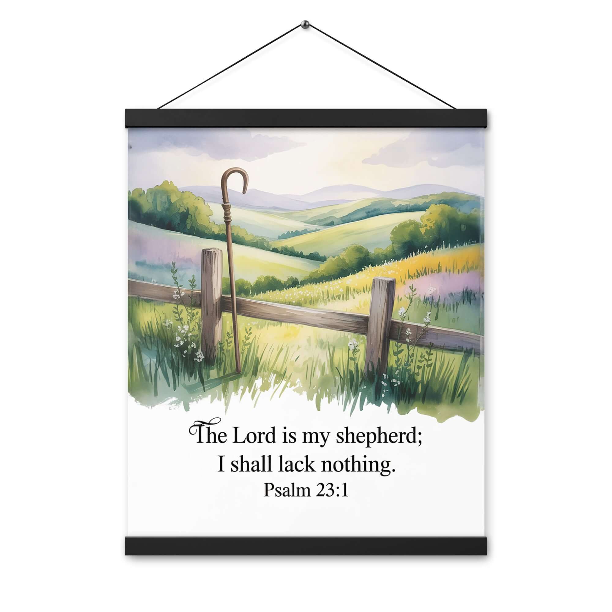 Psalm 23:1 Bible Verse, Lack Enhanced Matte Paper Poster With Hanger