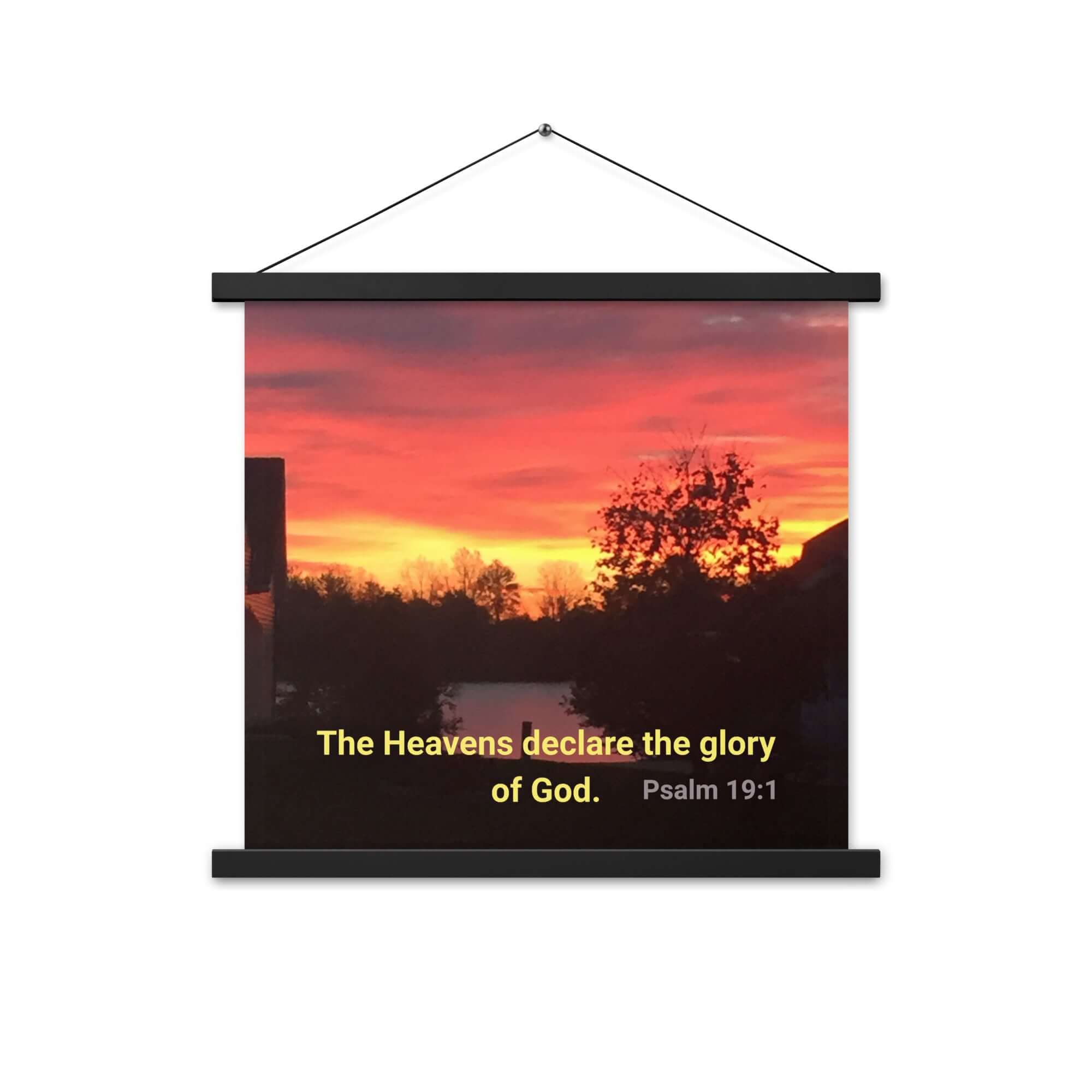 Psalm 19:1 Bible Verse, Sunset Glory Enhanced Matte Paper Poster With Hanger Wall Art