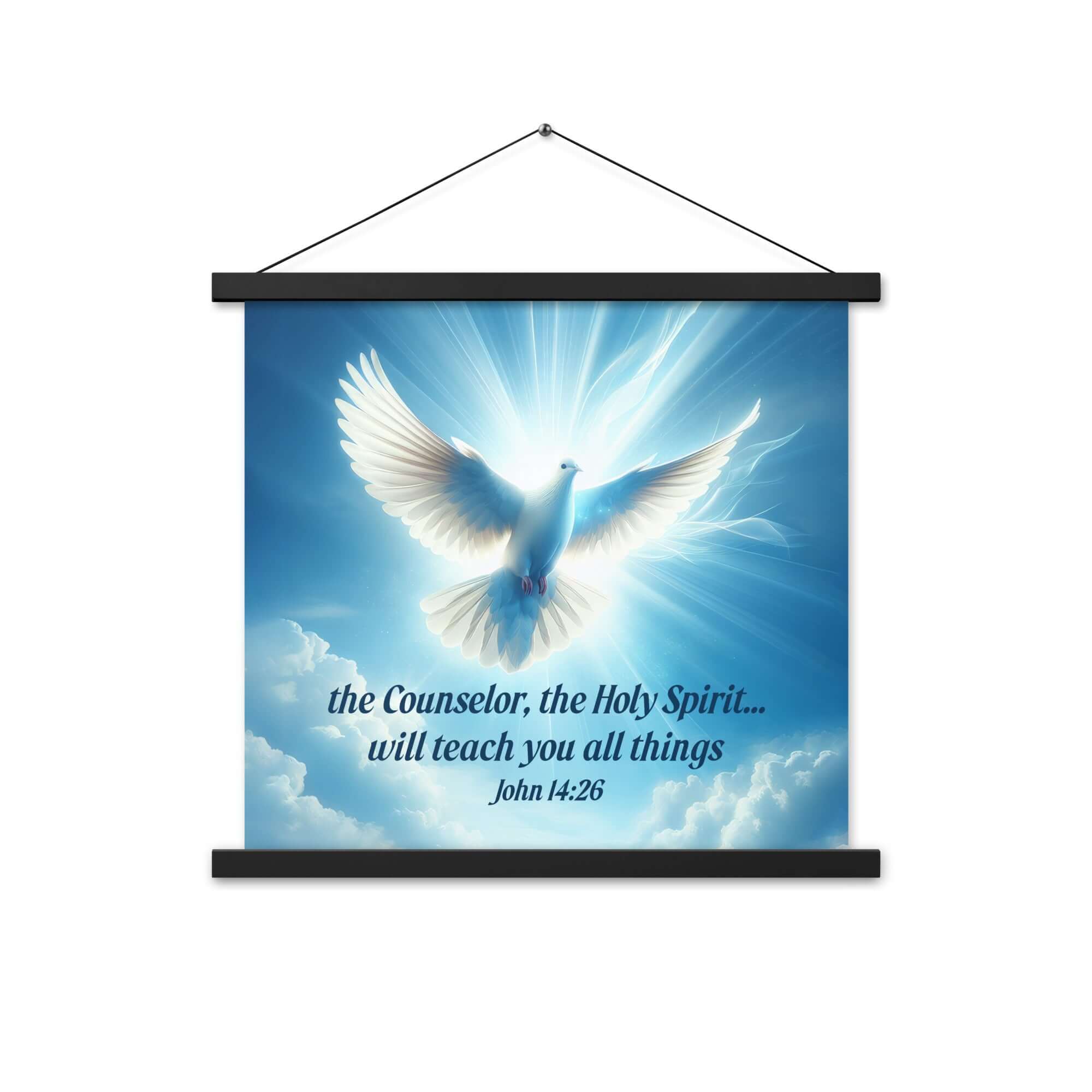 John 14:26 Bible Verse, Holy Spirit Dove Enhanced Matte Paper Poster With Hanger Wall Art