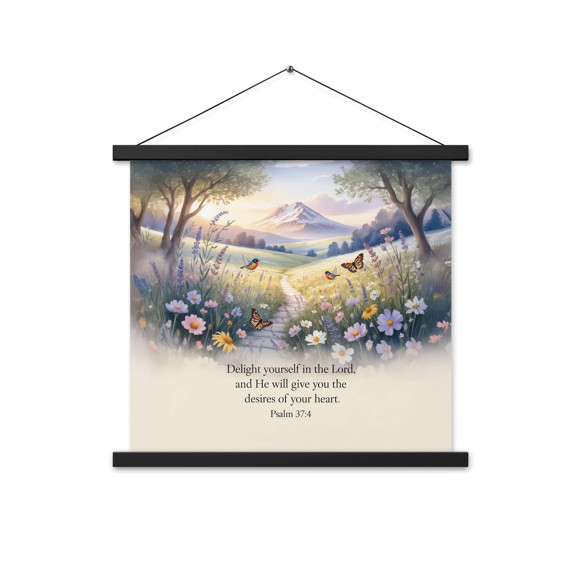 Psalm 37:4 Bible Verse, Delight Enhanced Matte Paper Poster With Hanger